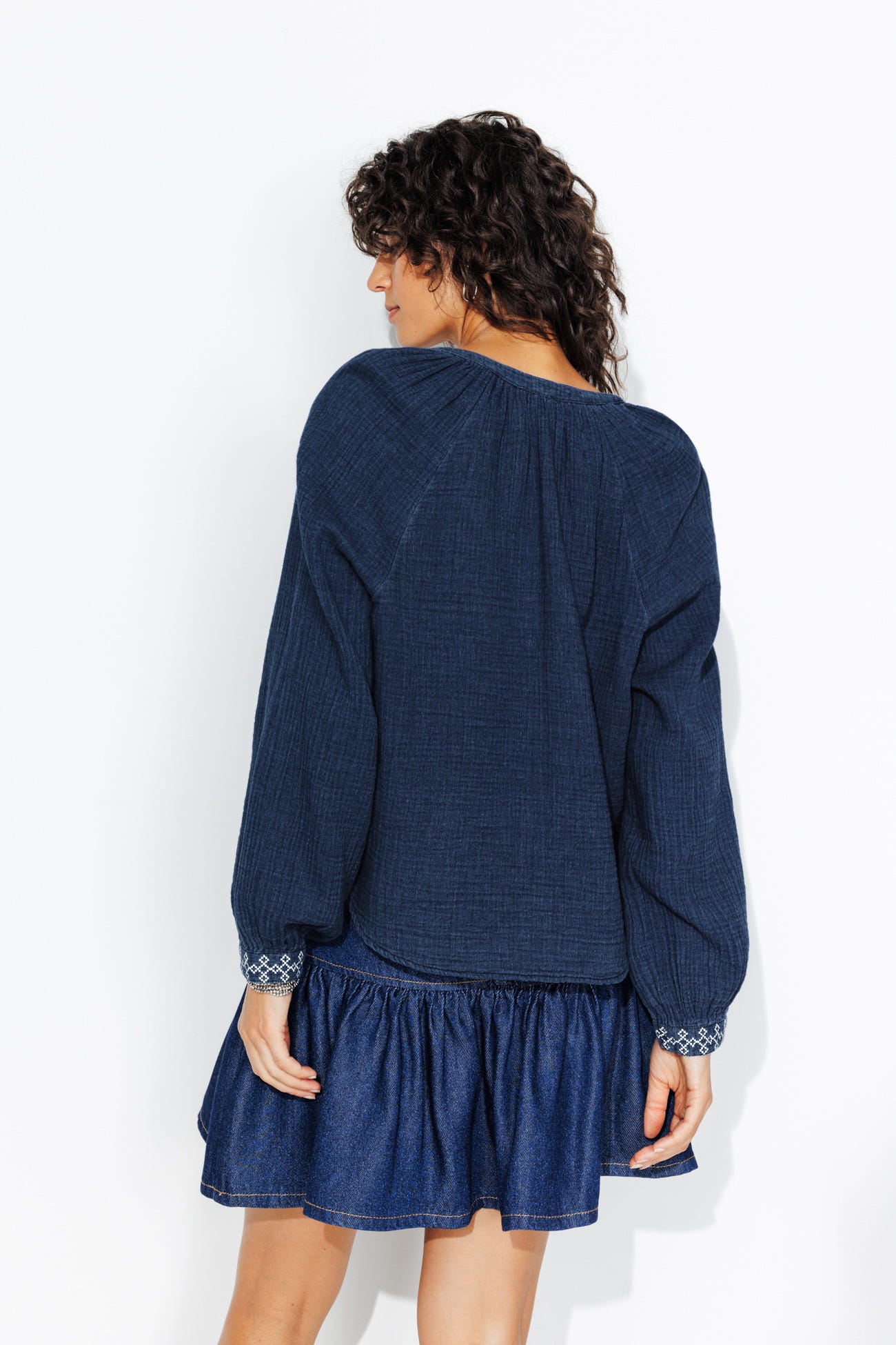 GINGER Bestickte Folkbluse