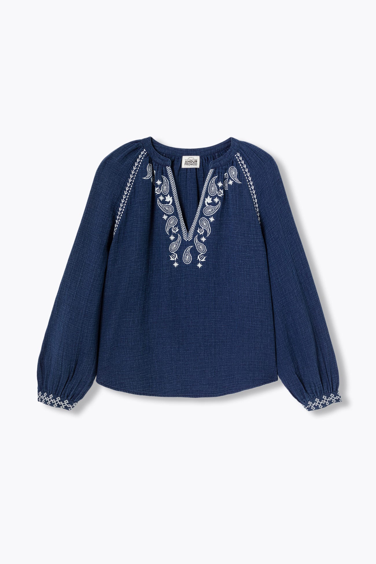 GINGER Bestickte Folkbluse