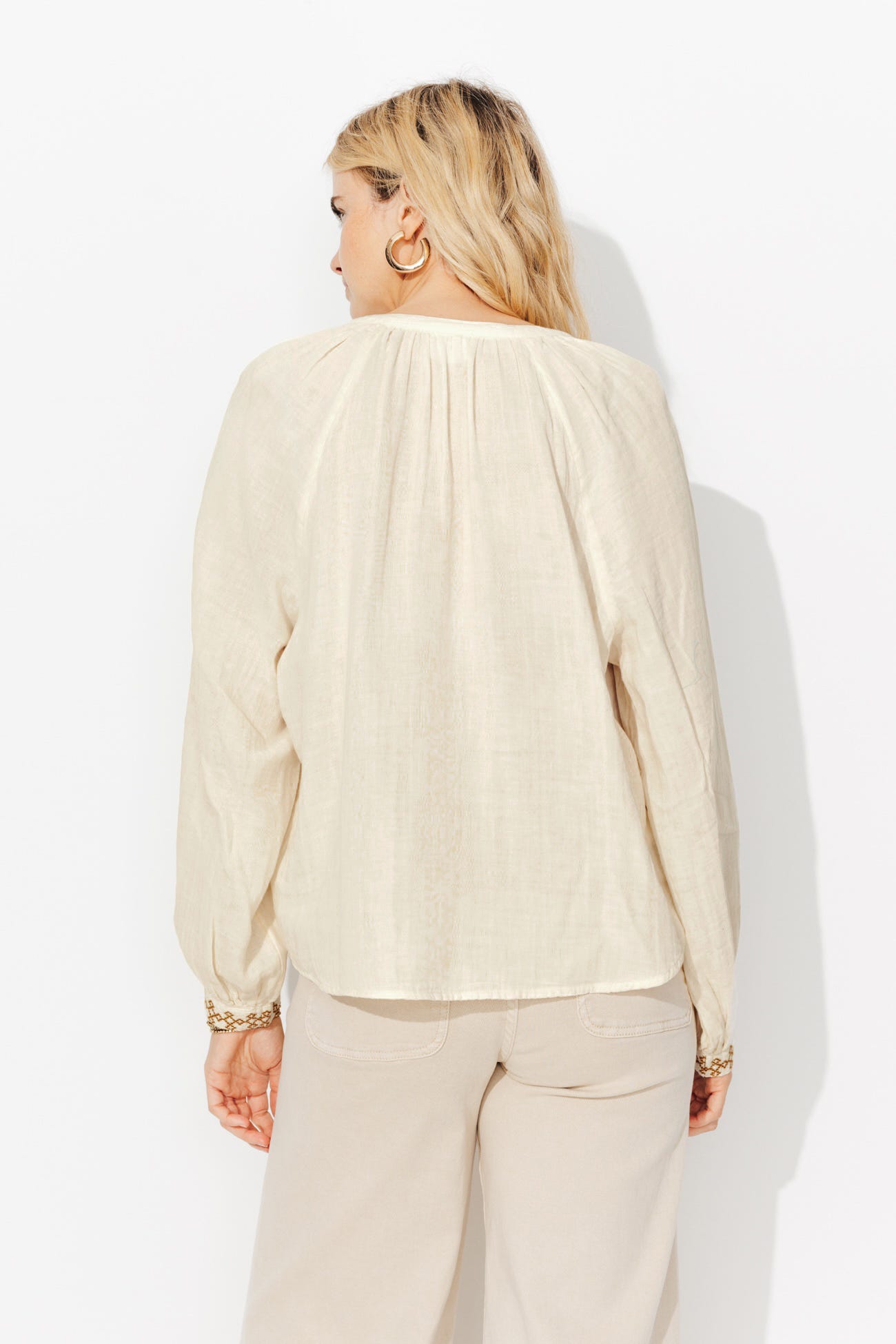 Blouse brodée gaze de coton