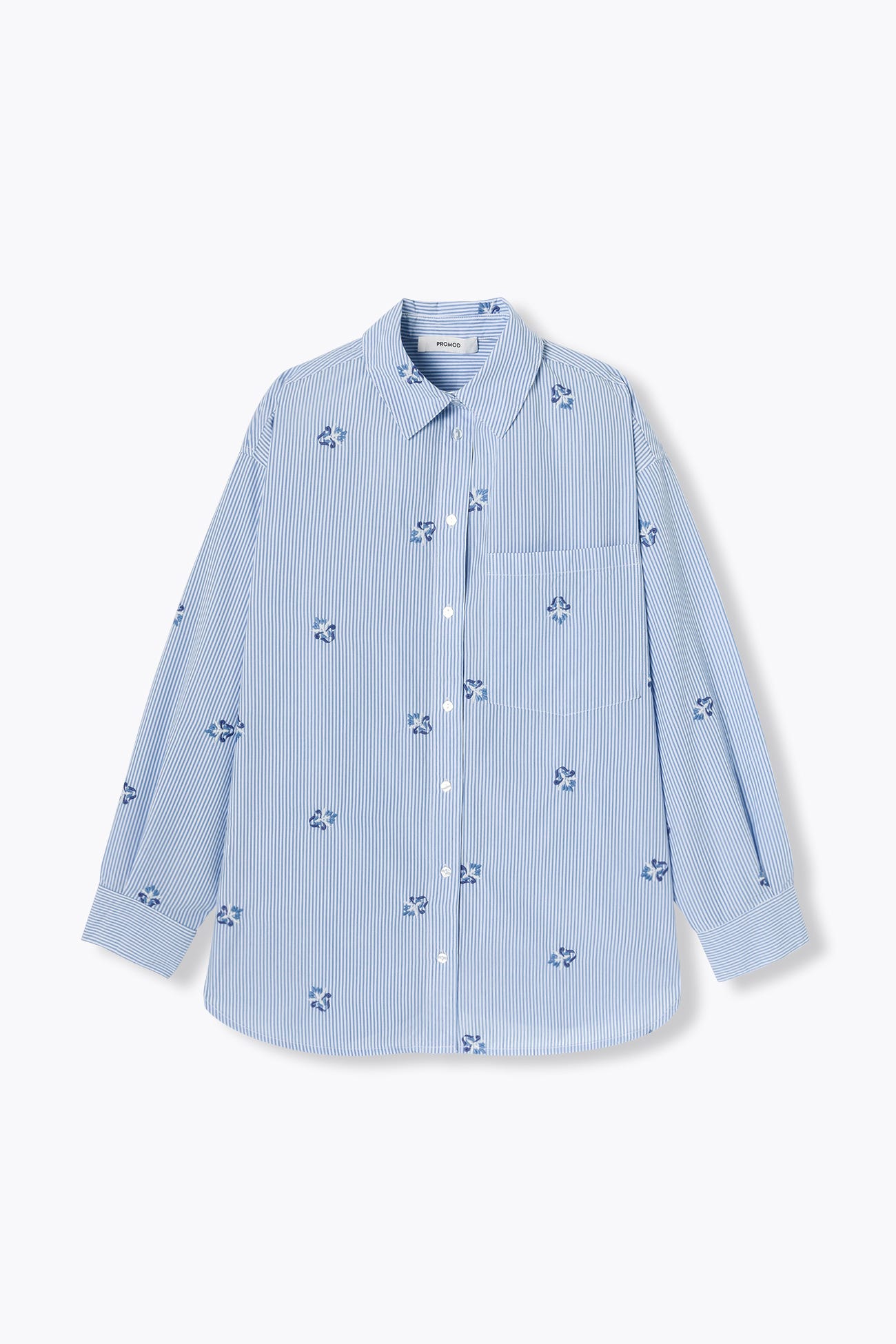 Chemise oversize rayée brodée