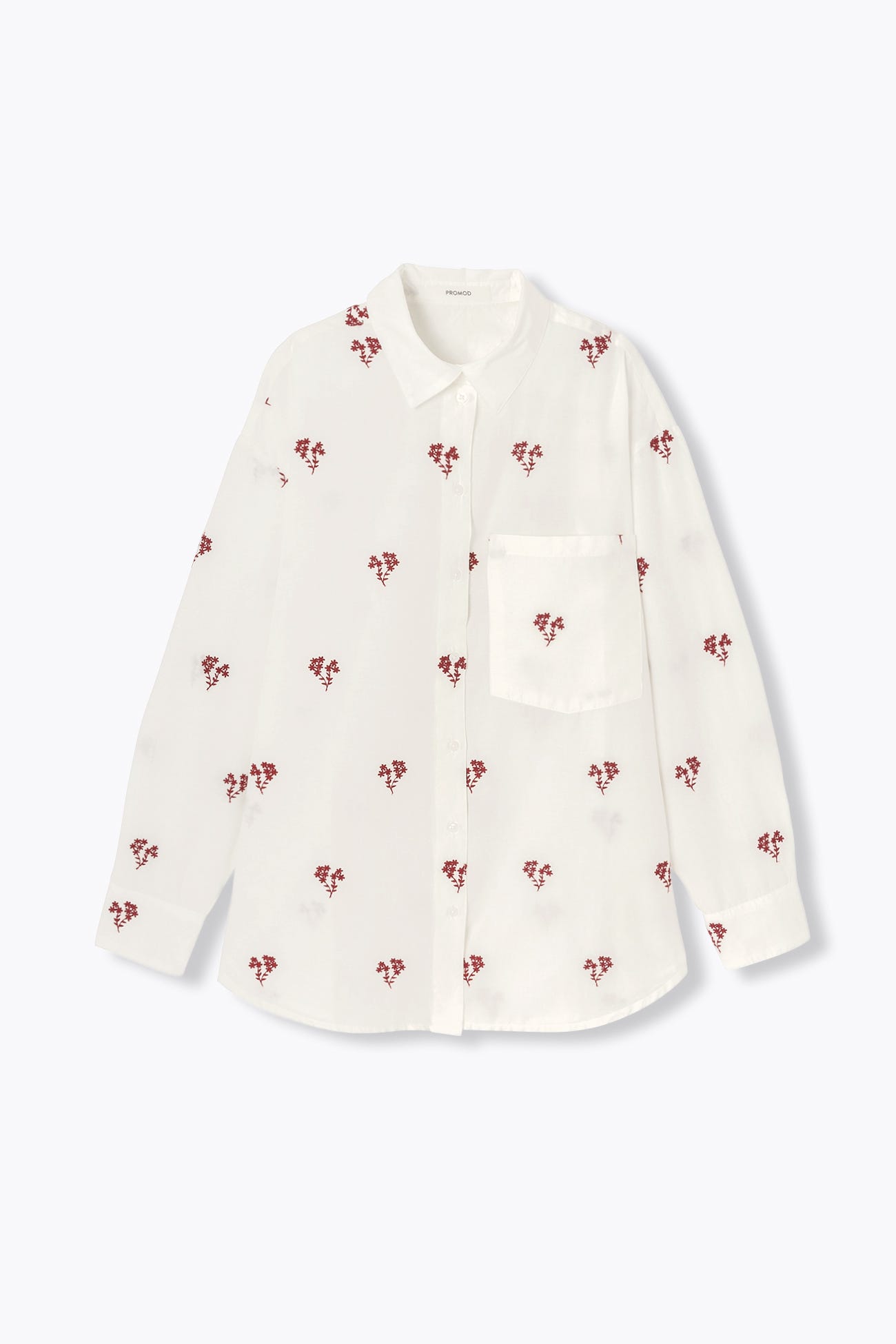 Chemise oversize rayée brodée