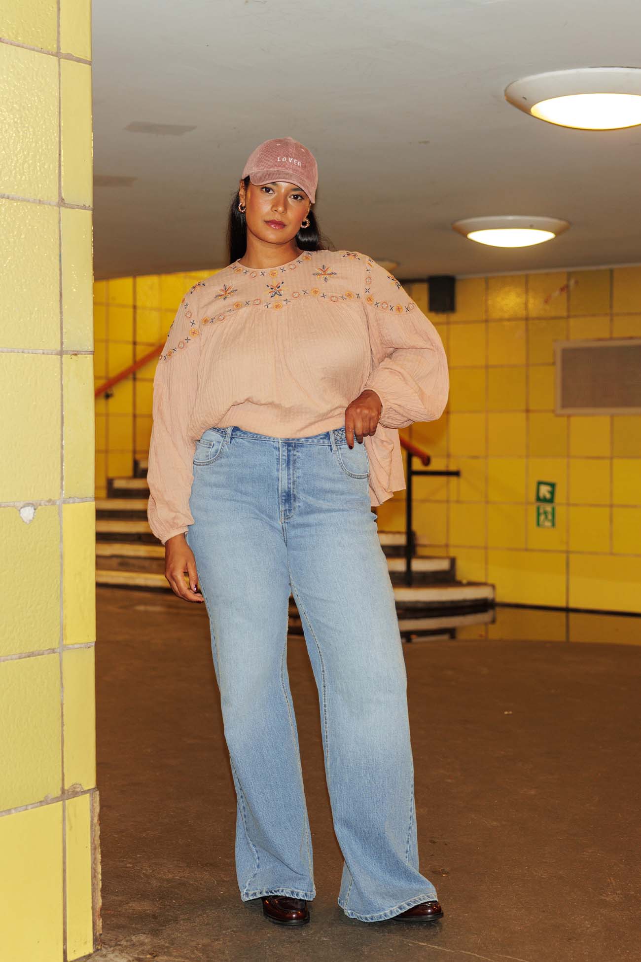 Bestickte Oversize-Bluse