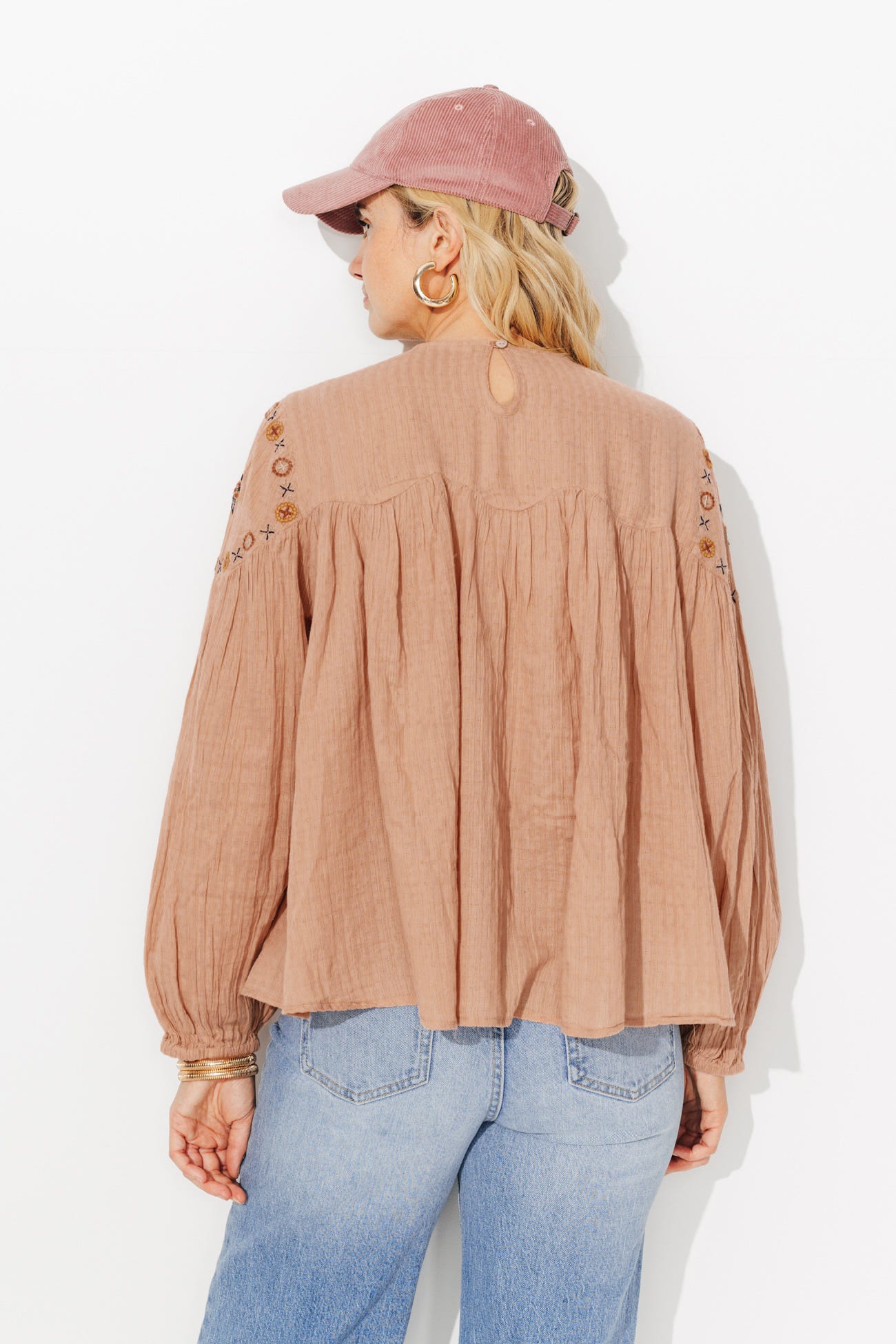 Blouse brodée oversize Femme