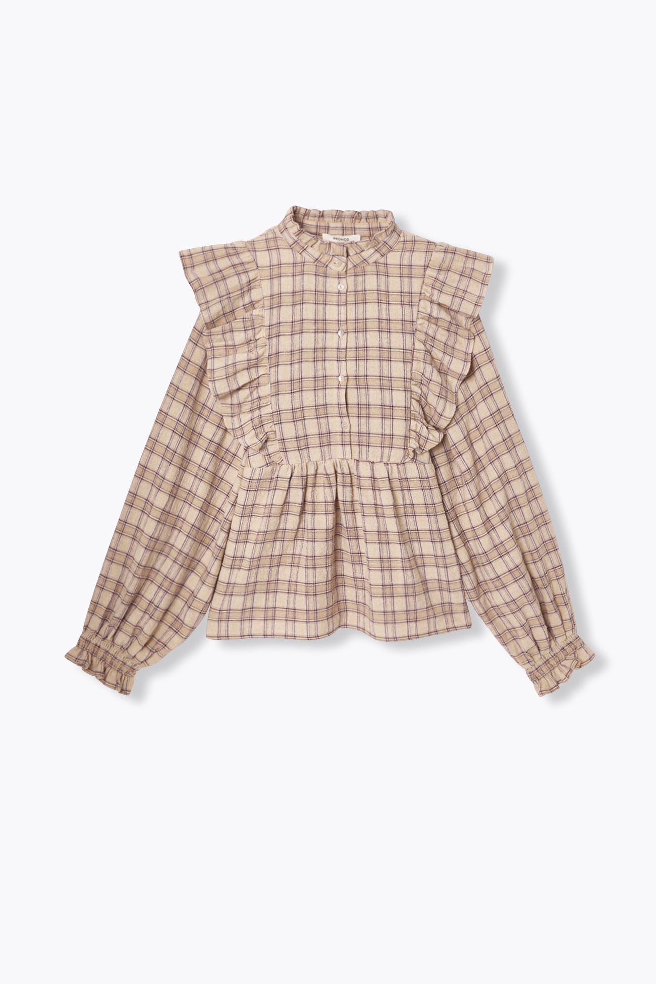 Chemise volantée à carreaux