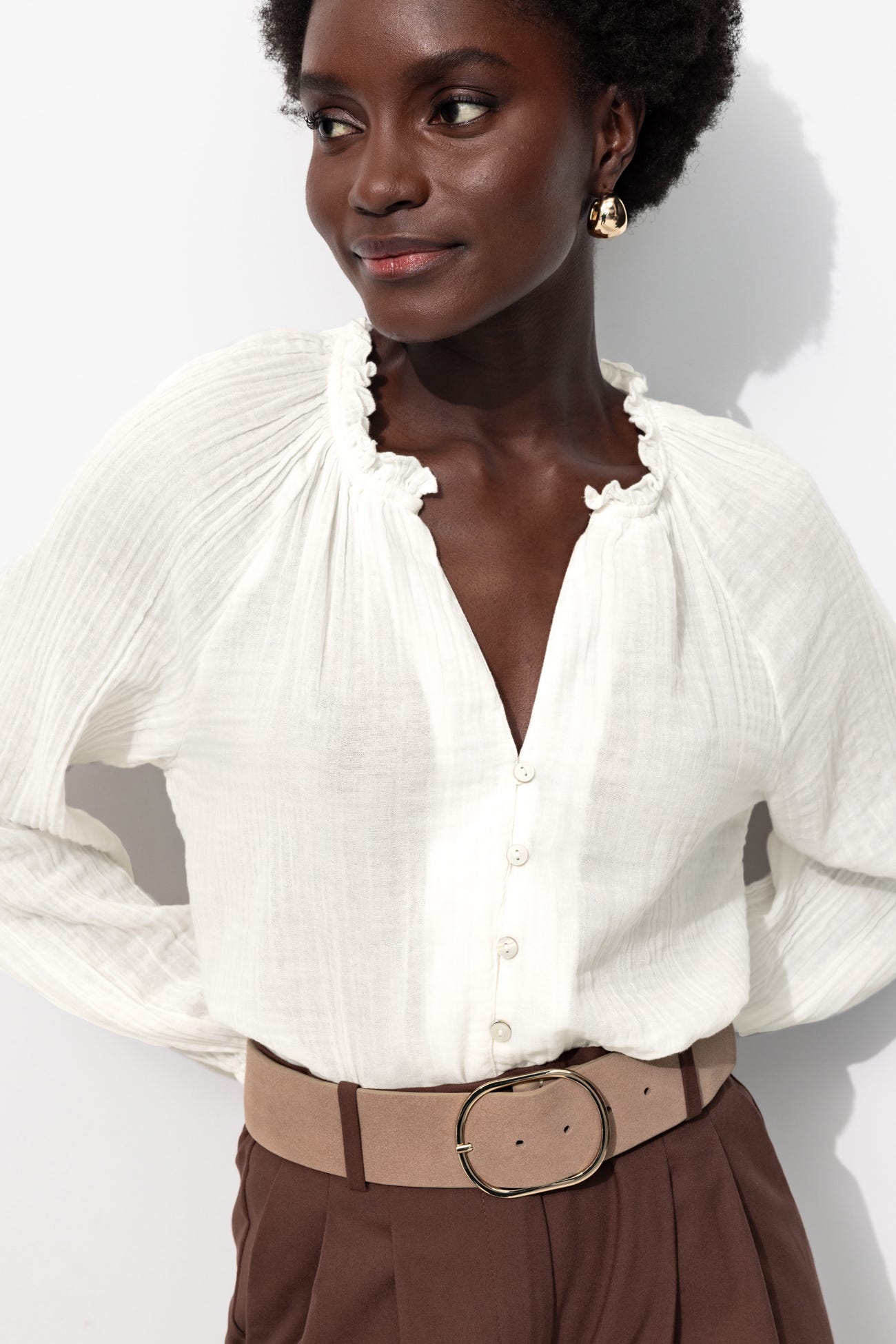 Chemise en gaze de coton Femme