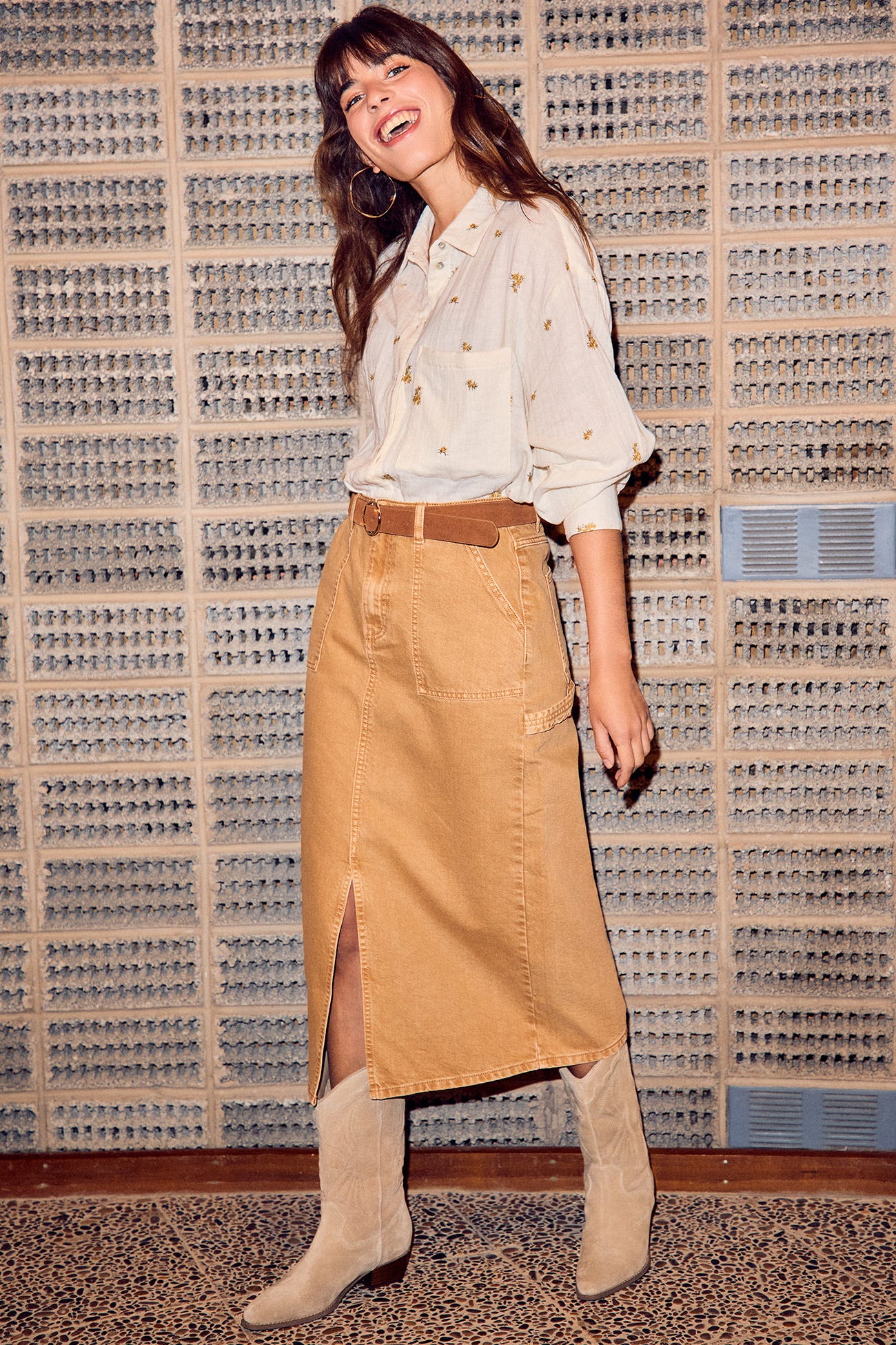 Camisa bordada gasa de algodón