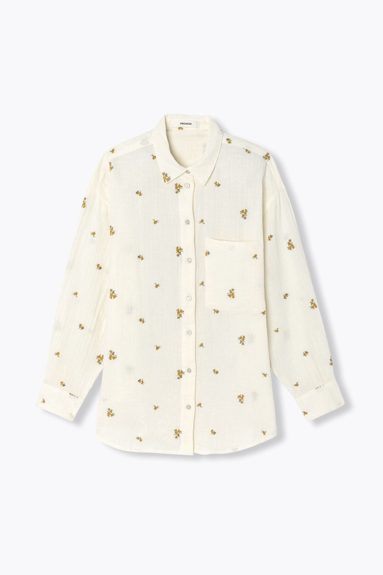 Camisa bordada gasa de algodón