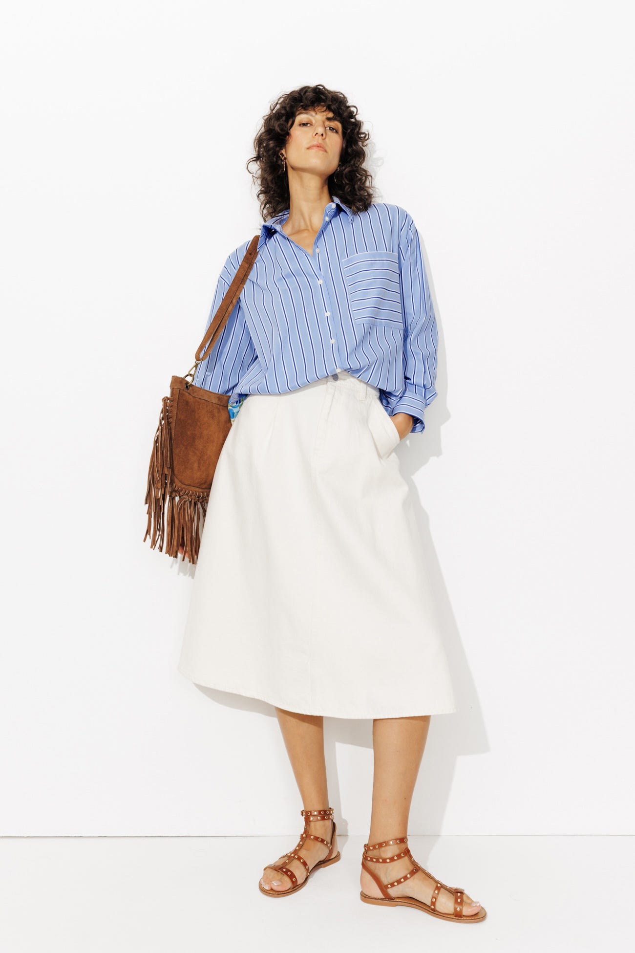 Chemise rayée oversize Femme