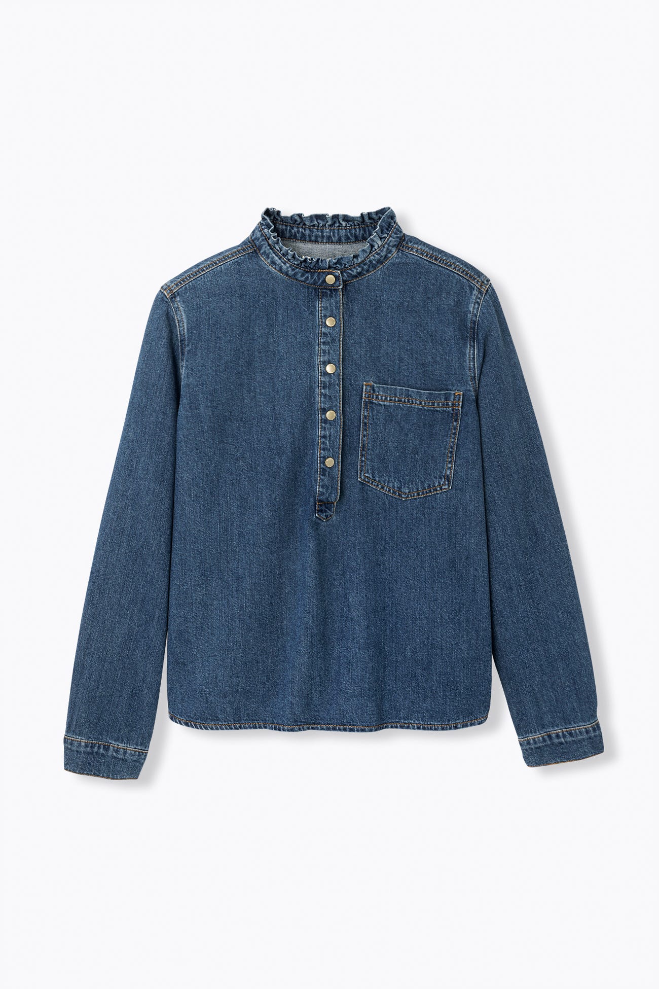 Chemise en jean frou-frou