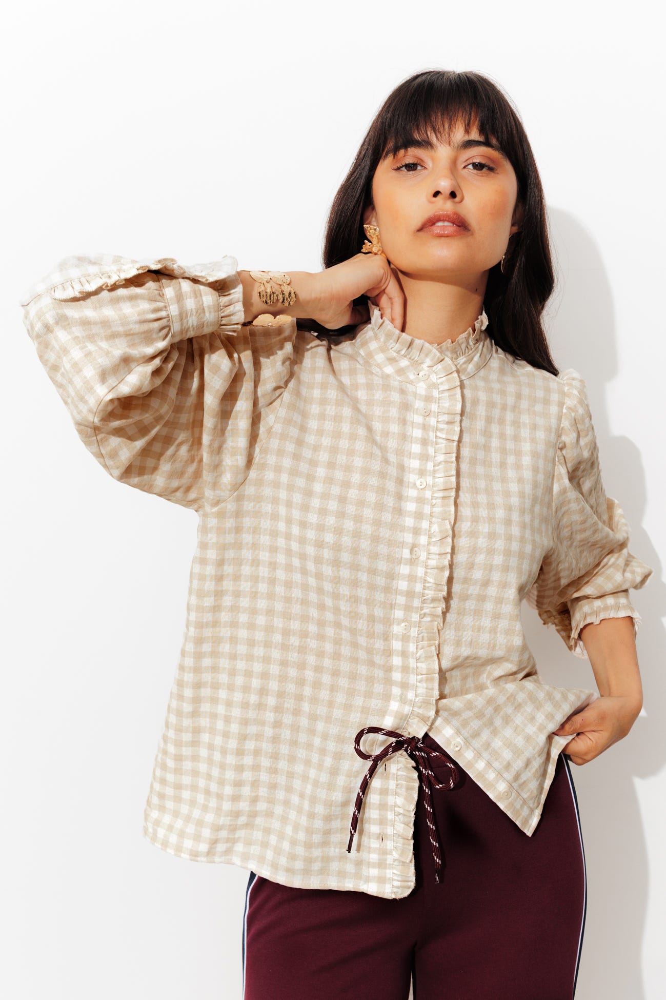 Gingham checked shirt