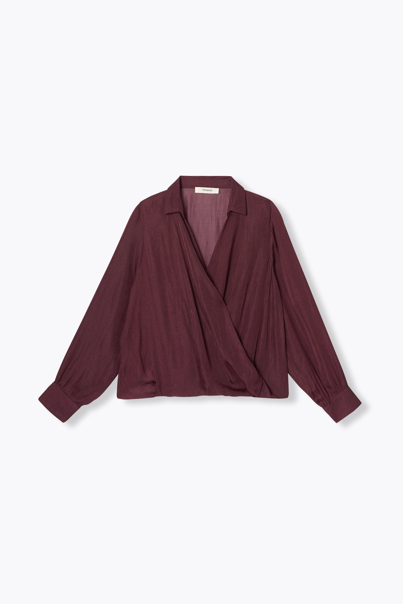 Blouse unie effet cache-coeur