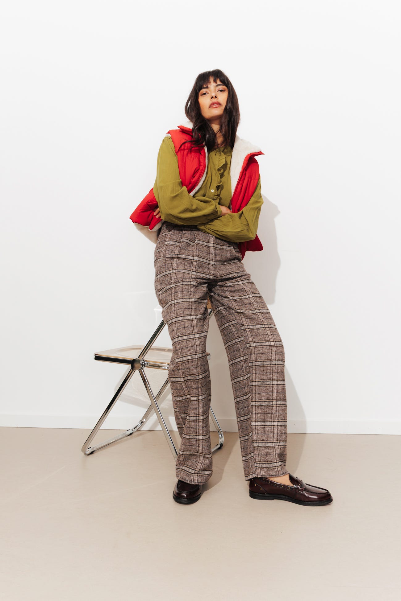 Chemise volantée en cotonnade