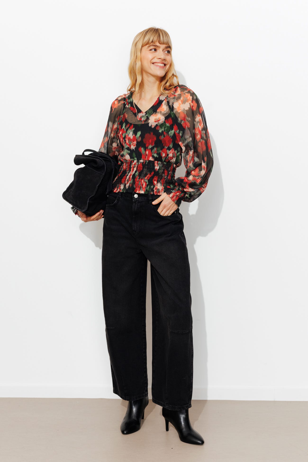 Blouse en voile imprimé Femme