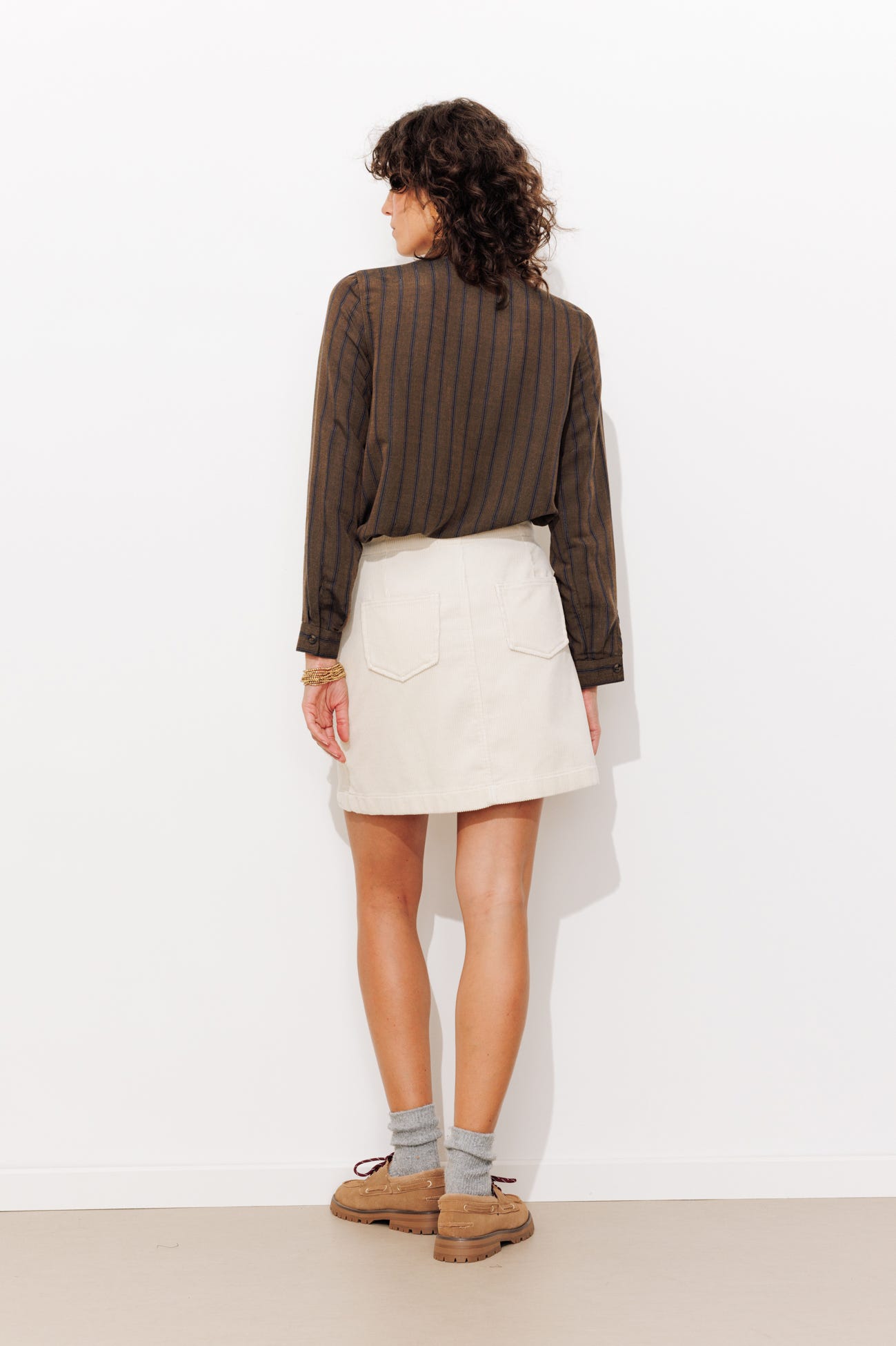 Blusa rayas cuello frufrú
