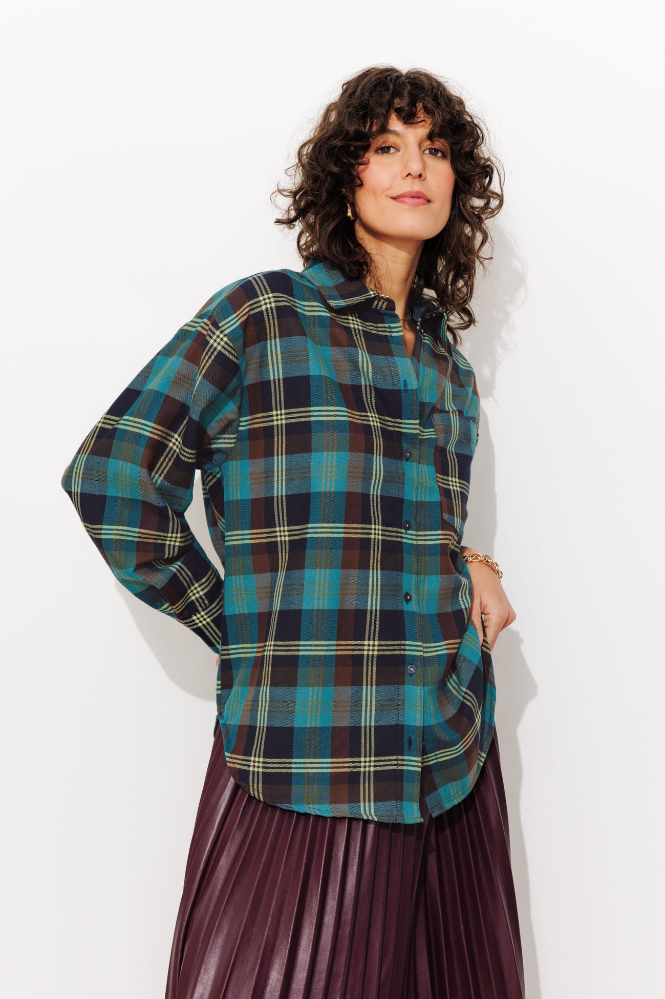 Chemise à carreaux Femme