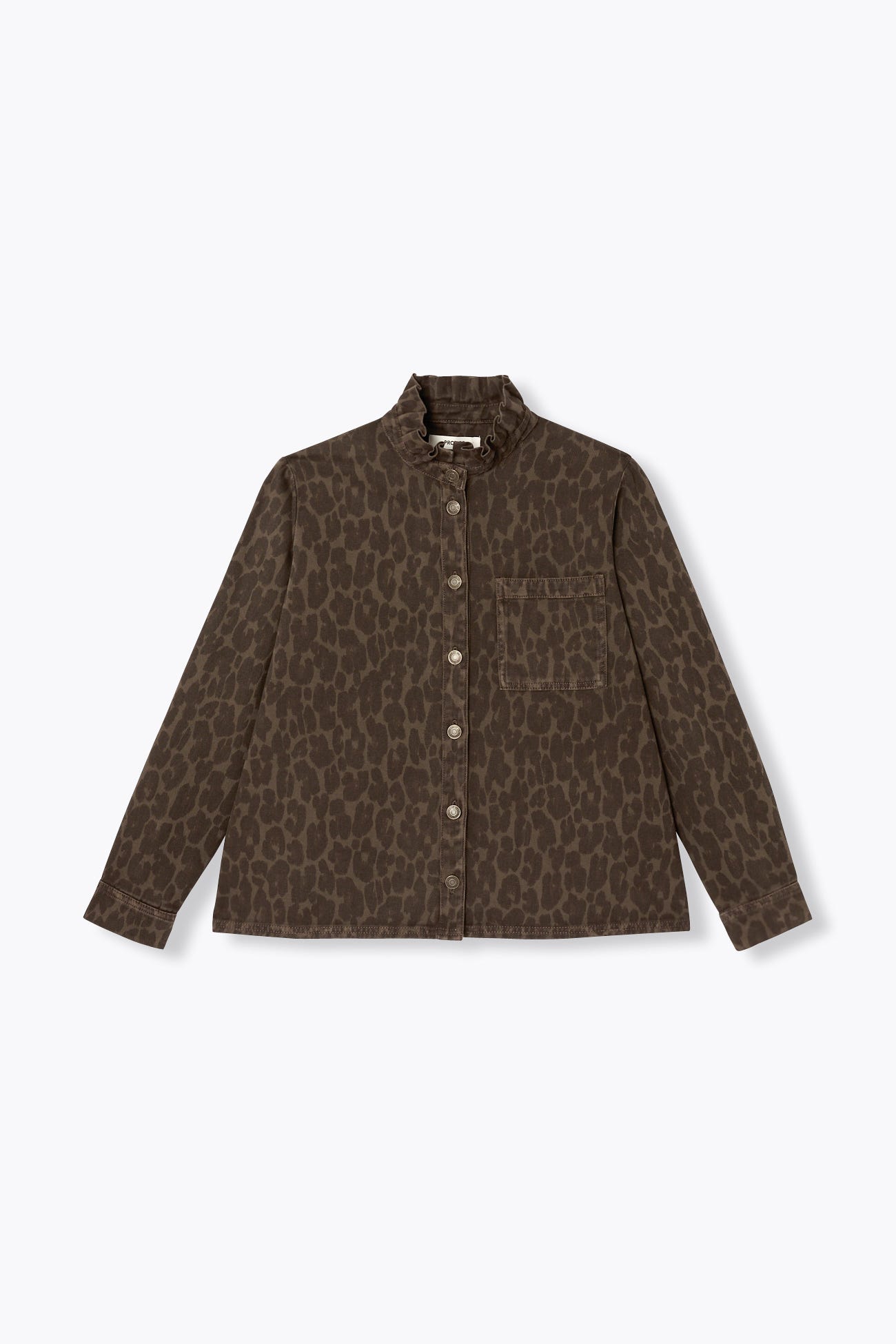 Overshirt leopardata in tela