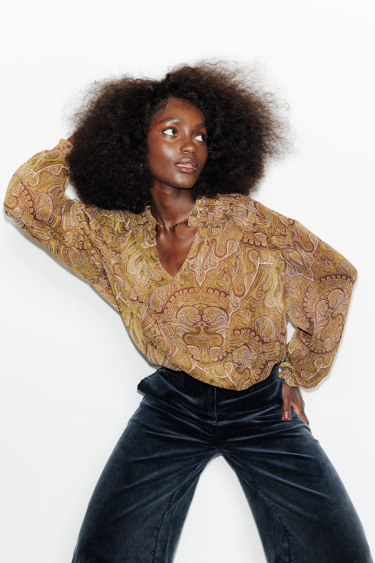 Blusa de muselina estampada