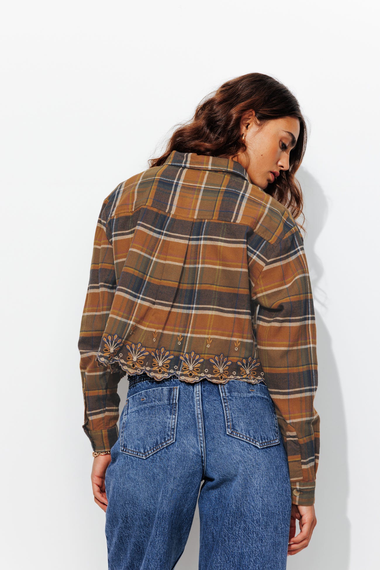 Camisa corta de cuadros