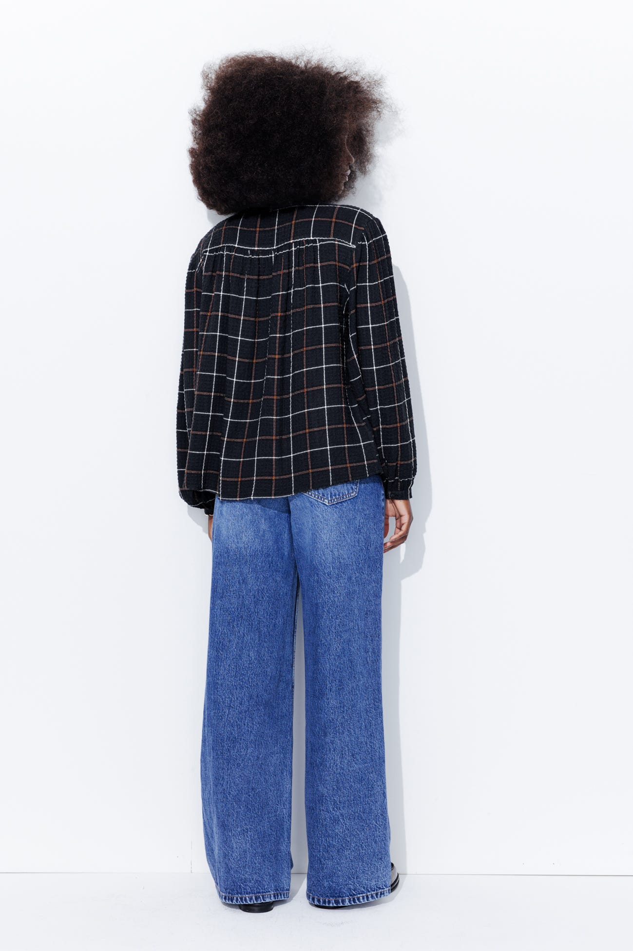 Chemise lavallière à carreaux