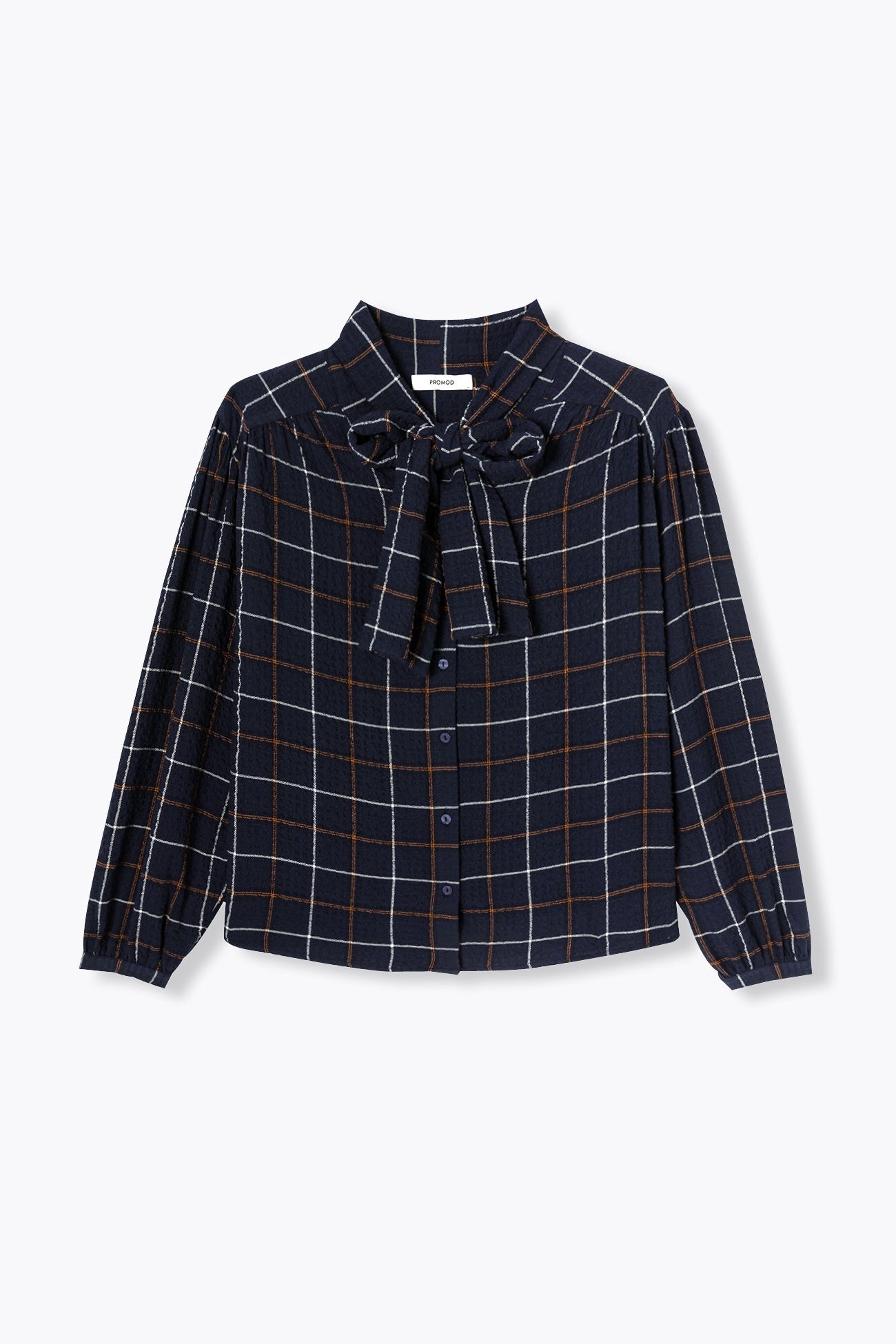 Chemise lavallière à carreaux