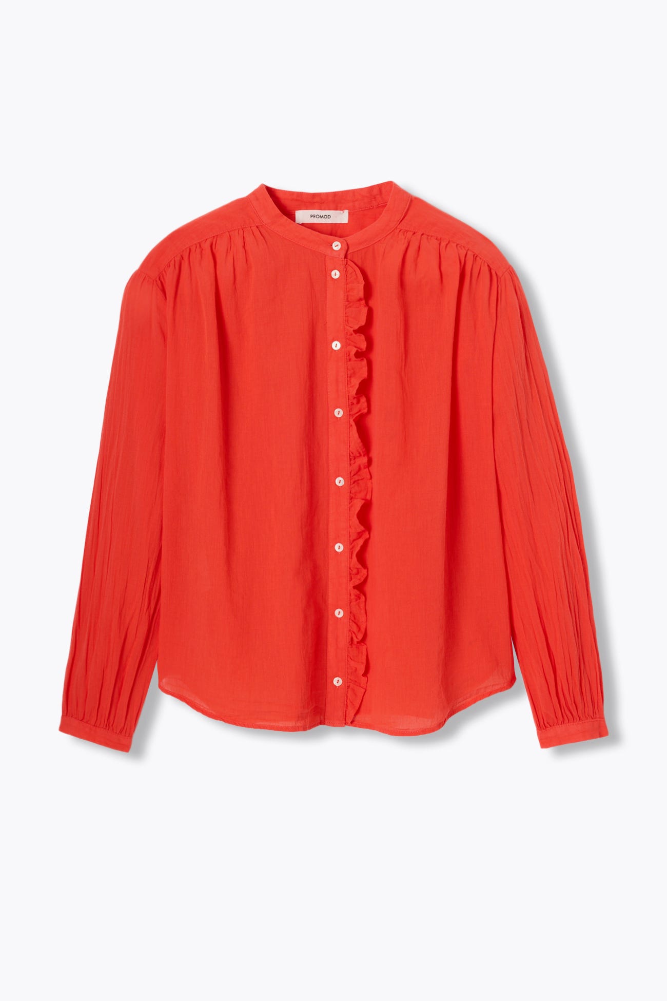 Chemise volantée en cotonnade