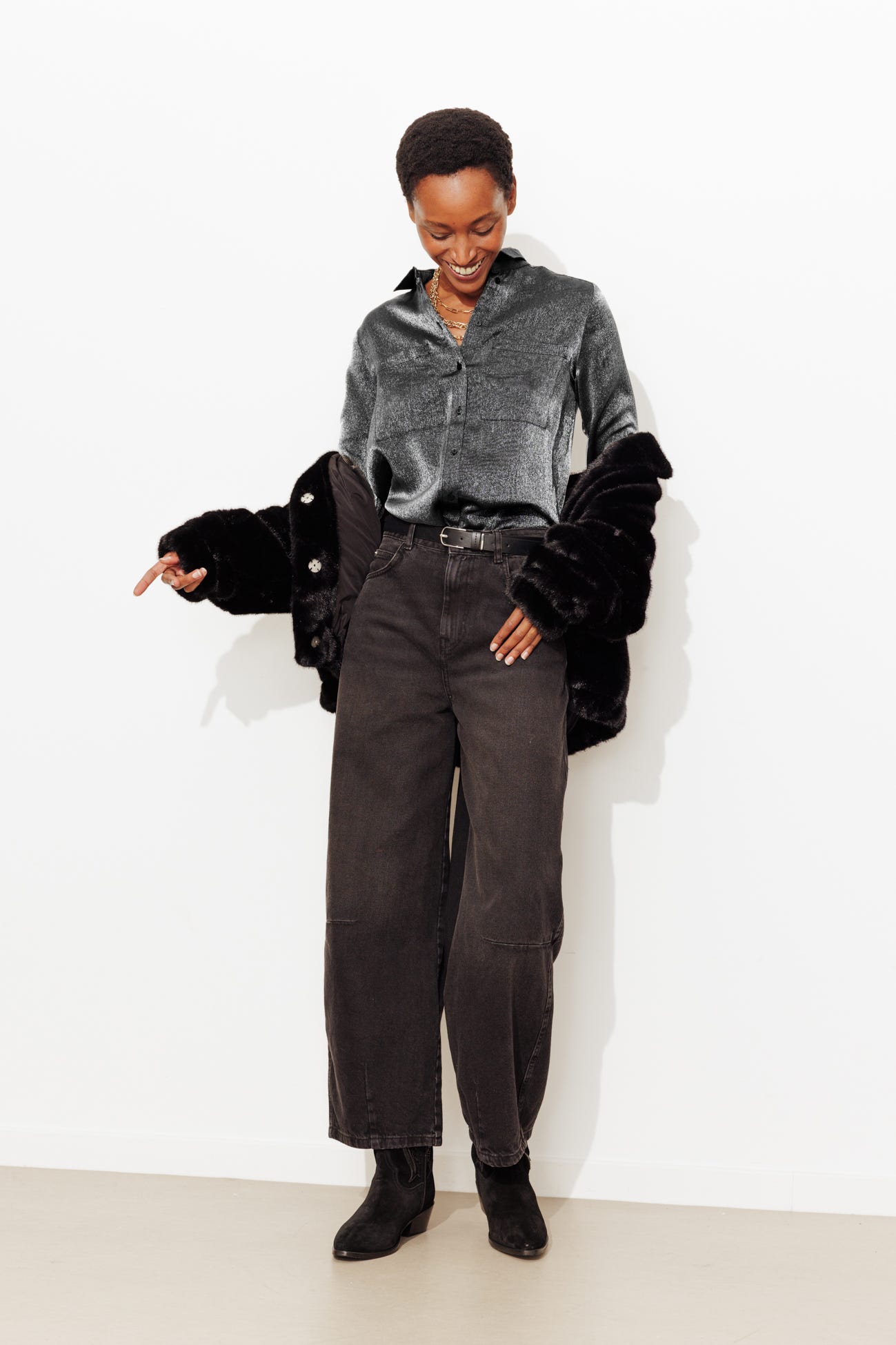 Camisa de efecto lamé