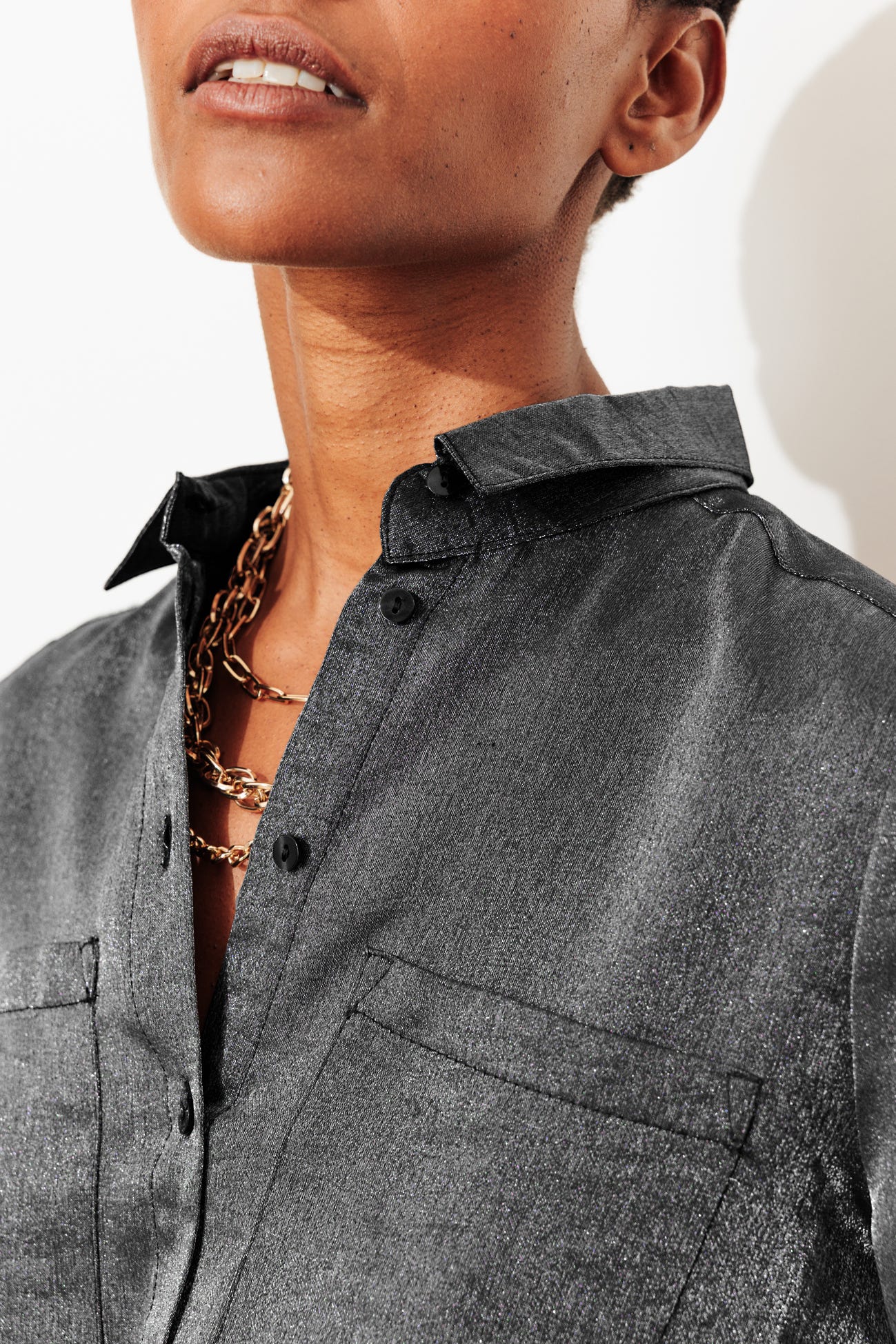 Camisa de efecto lamé