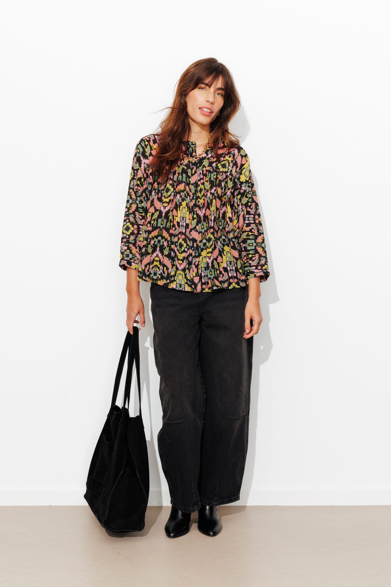 Koszula z drukowanego szyfonu