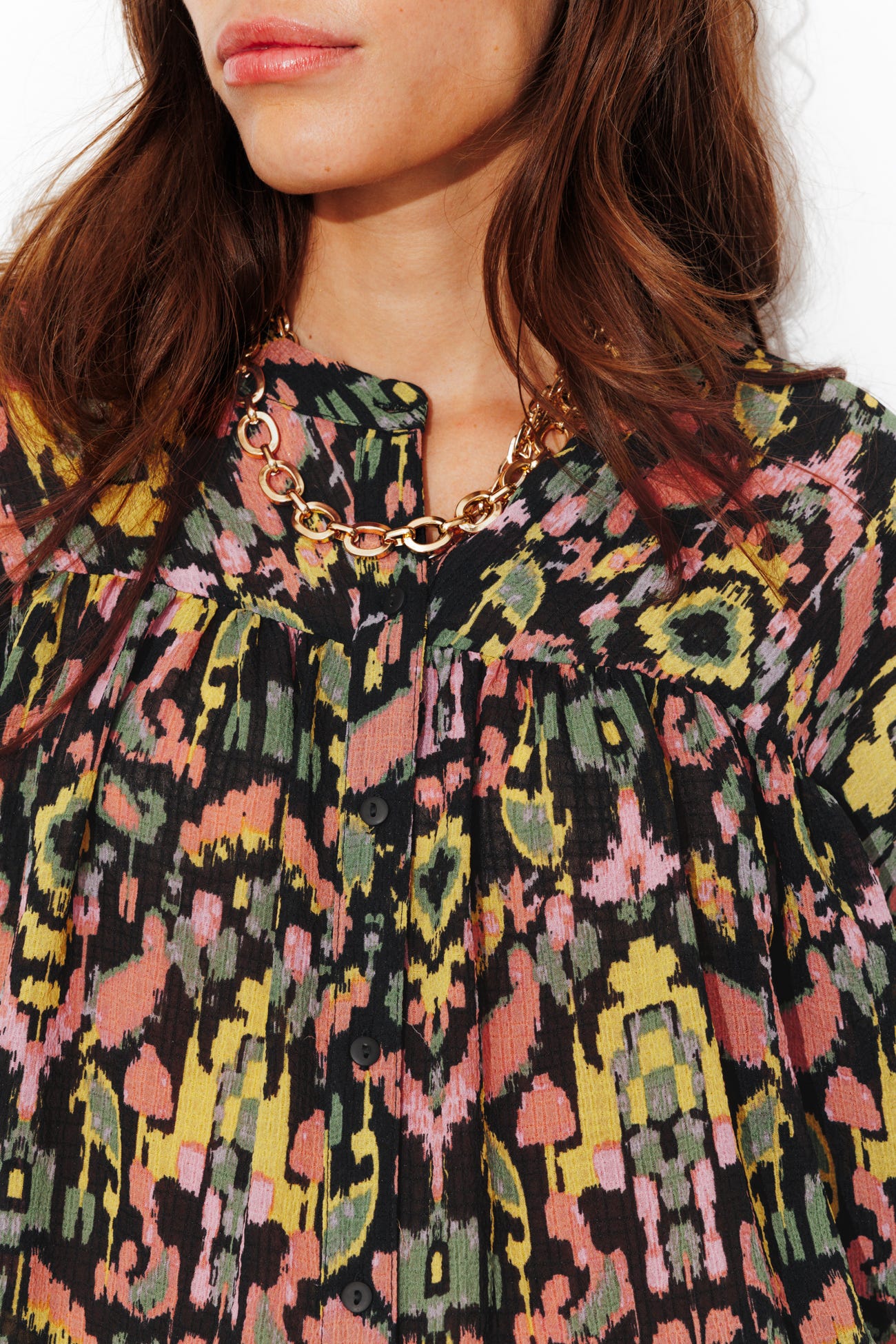 Koszula z drukowanego szyfonu