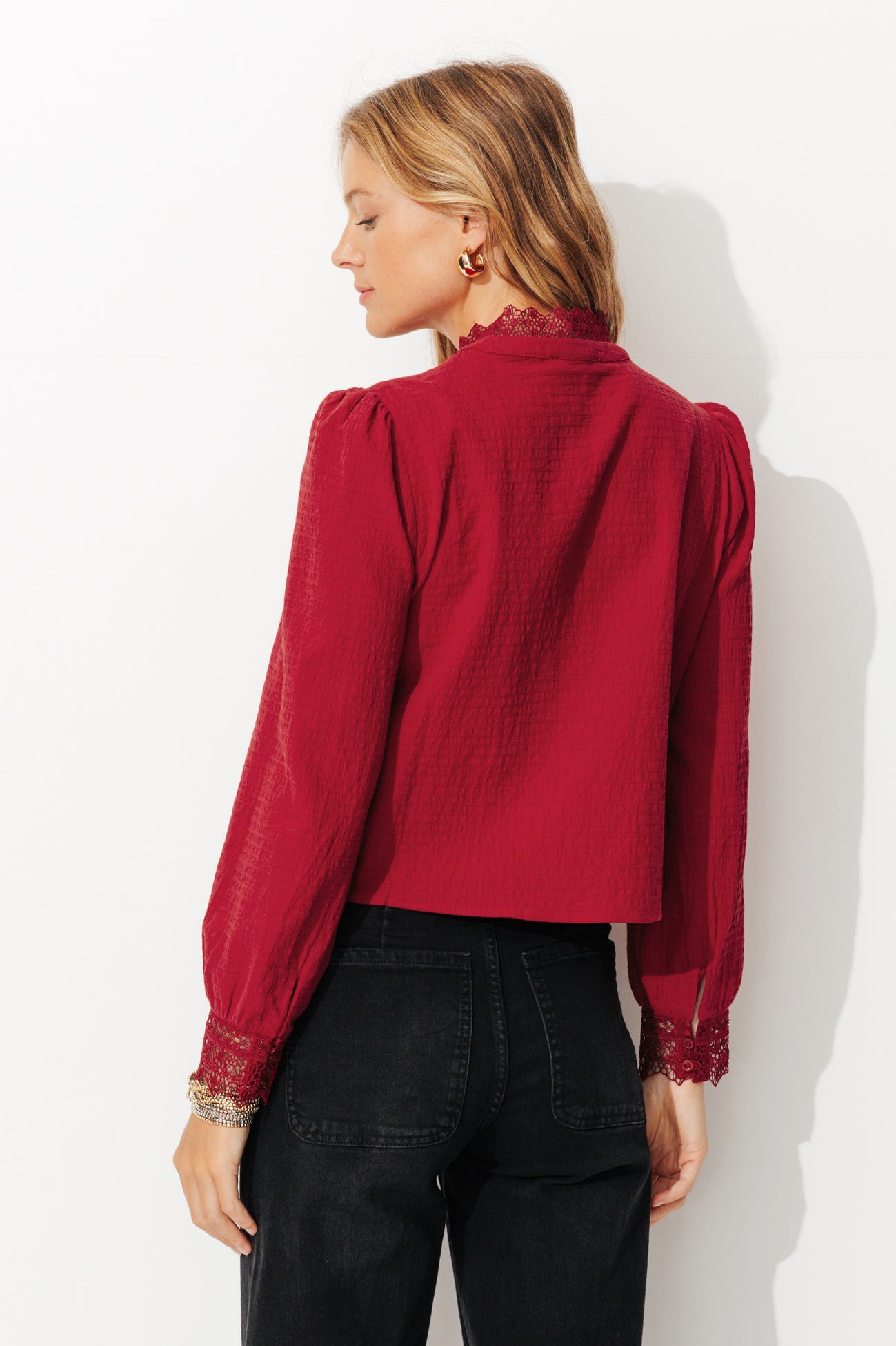 Chemise détail dentelle Femme
