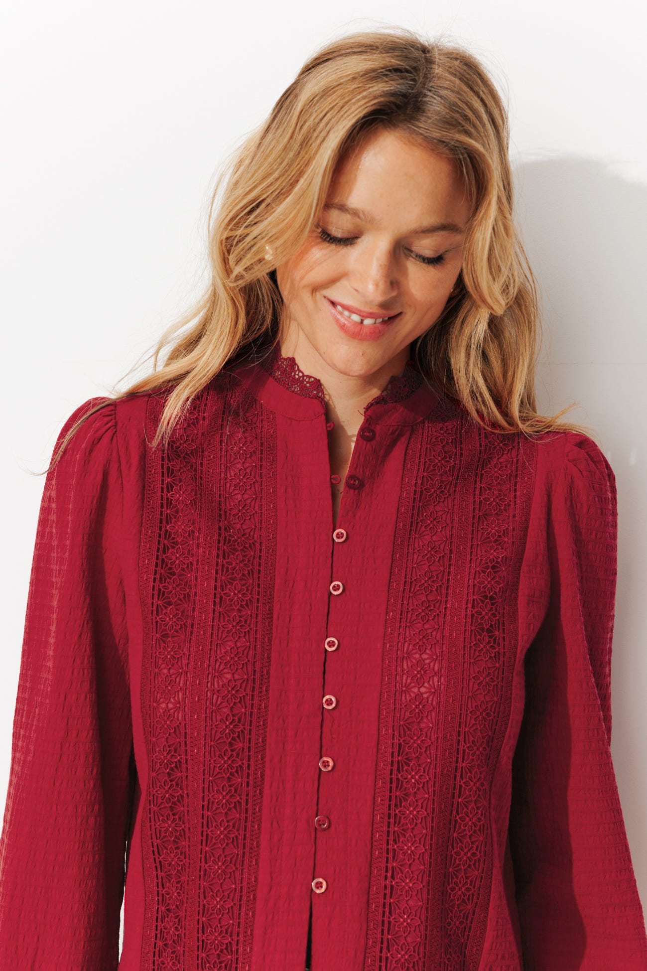 Chemise détail dentelle Femme