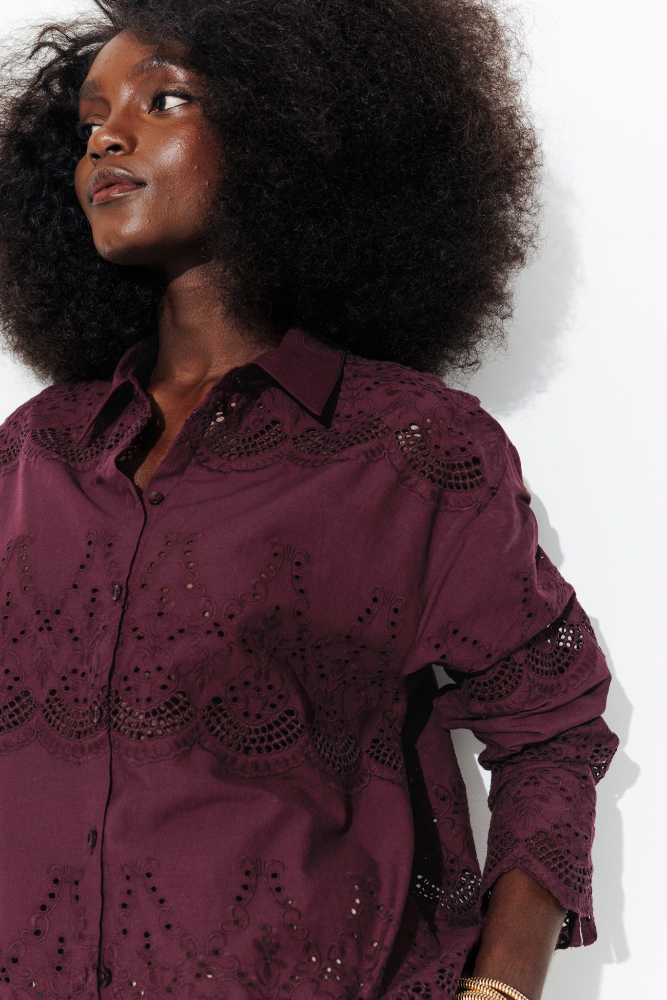 Chemise en broderie anglaise