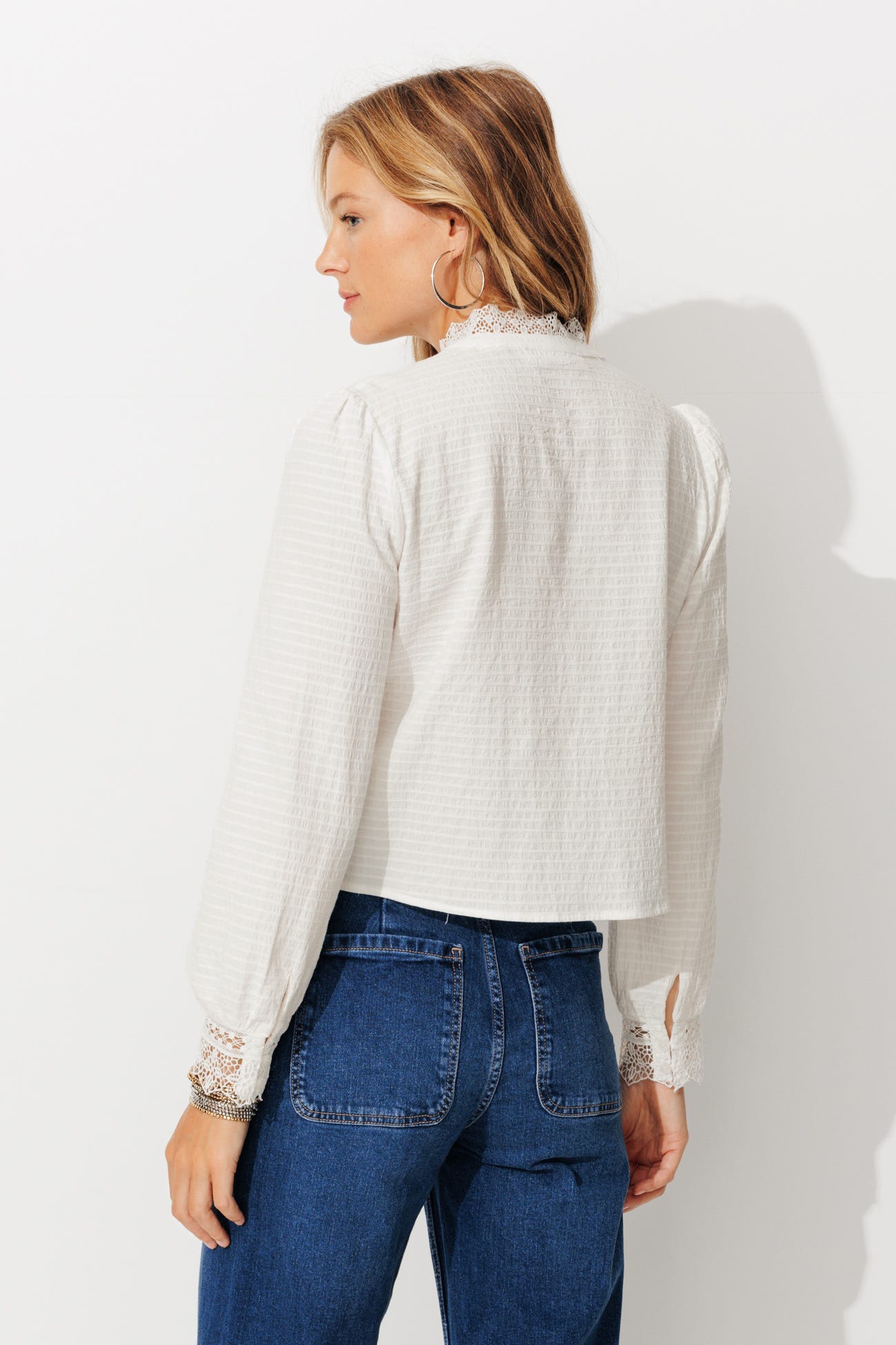 Chemise détail dentelle Femme