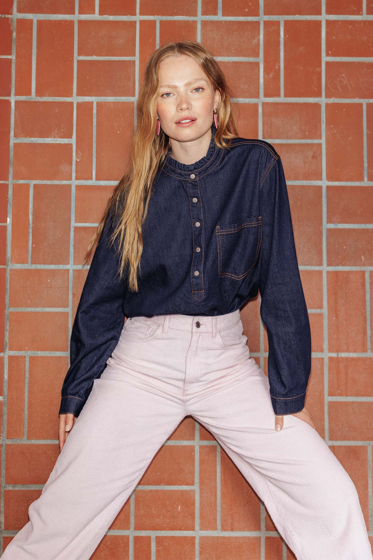 Chemise en jean frou-frou