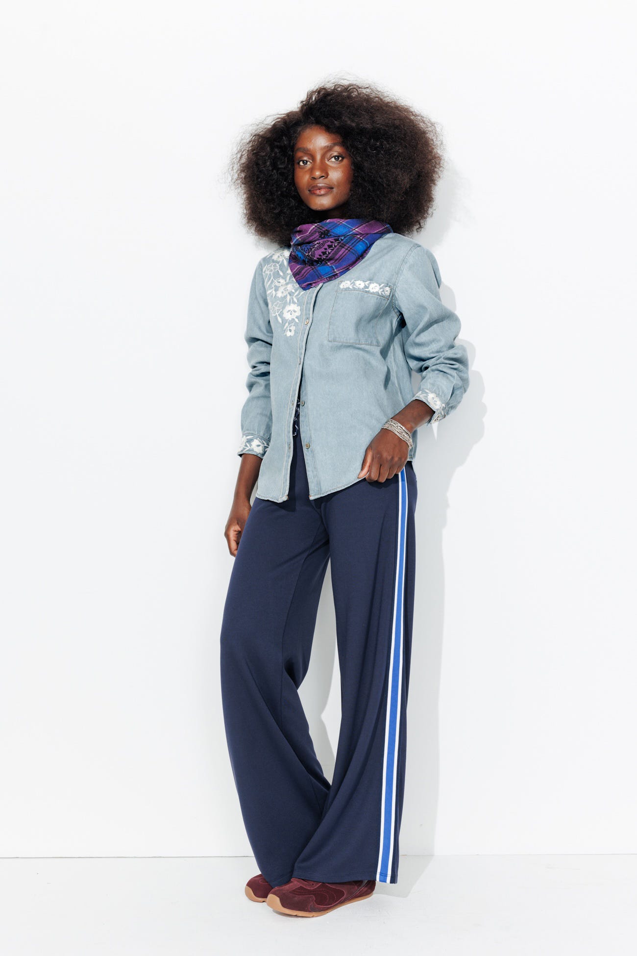 Chemise en jean brodé Femme