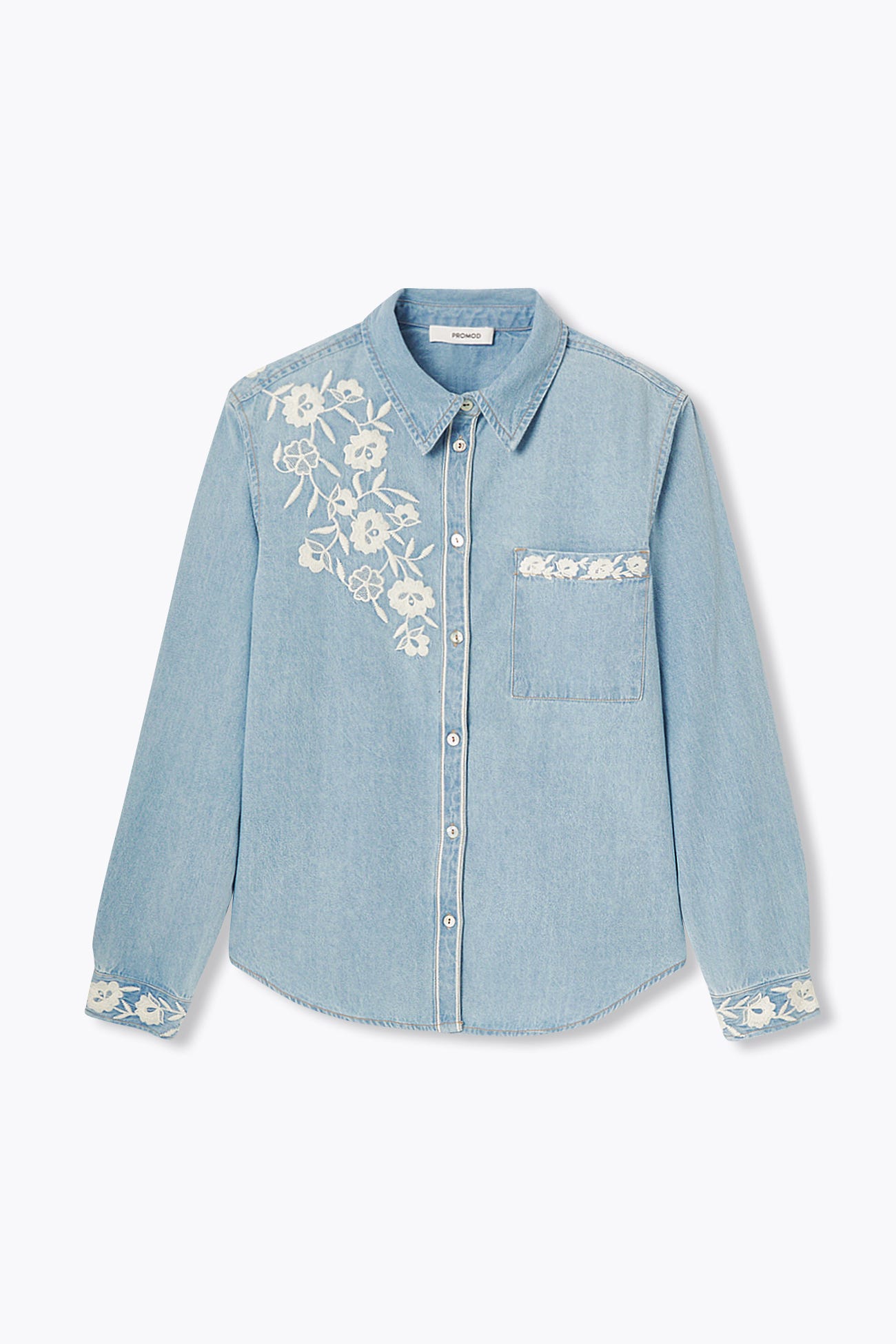 Chemise en jean brodé Femme
