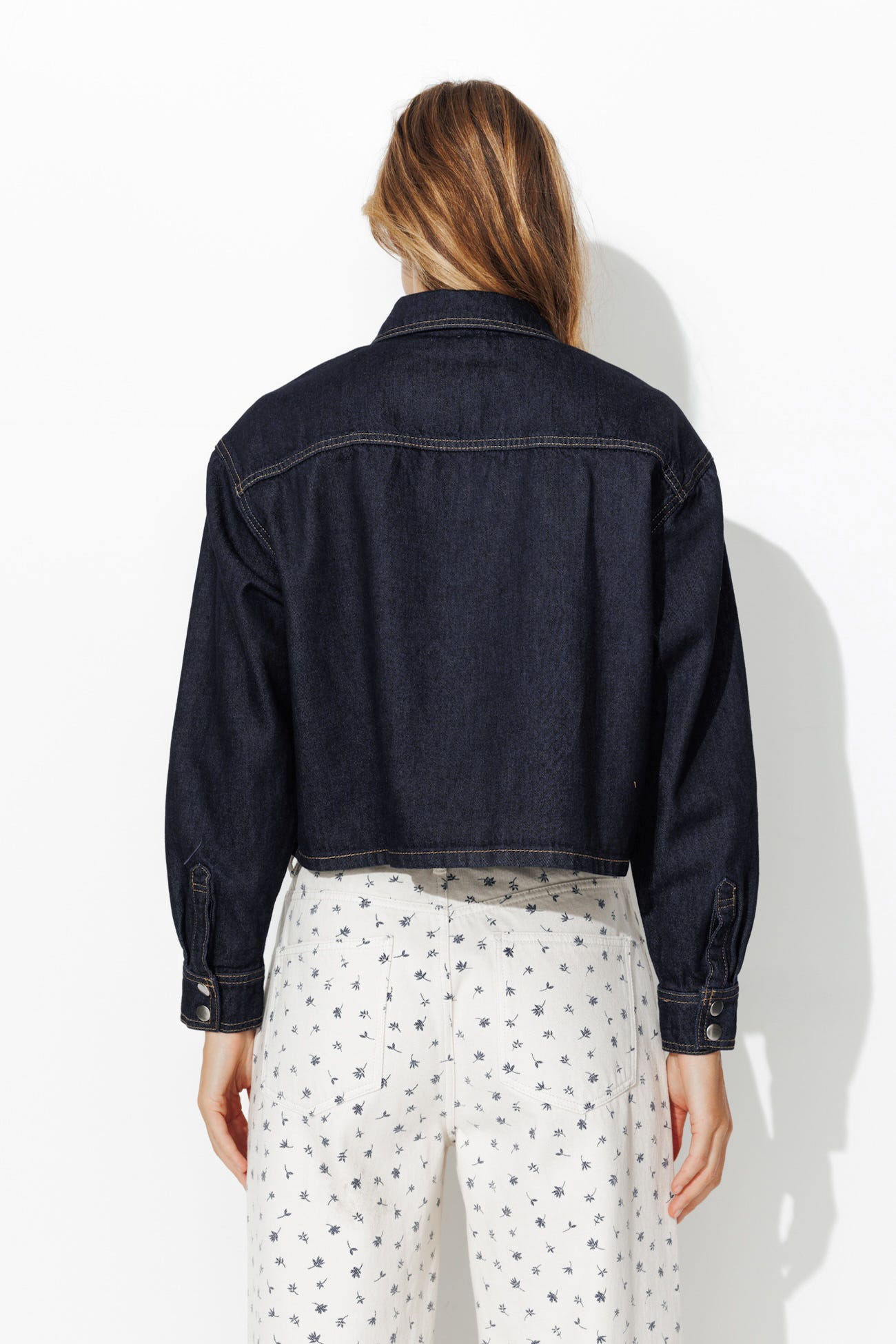 Short denim shirt