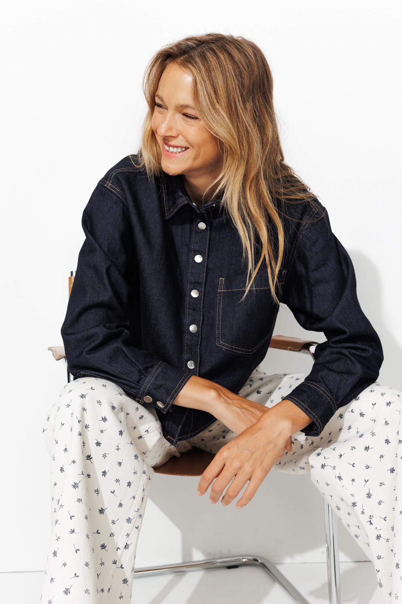 Short denim shirt
