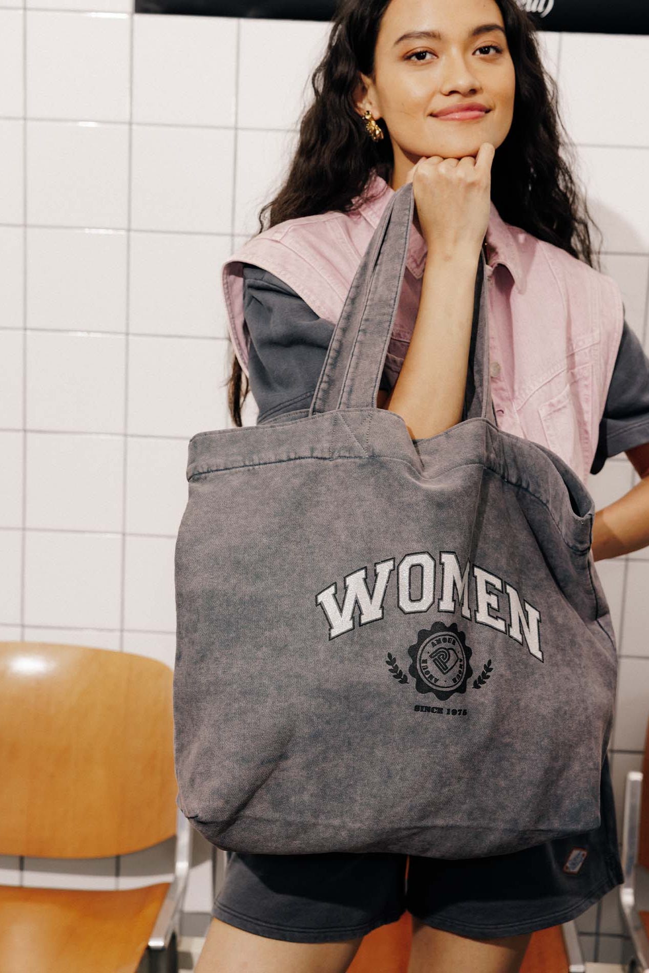Sweatshirt fabric tote bag