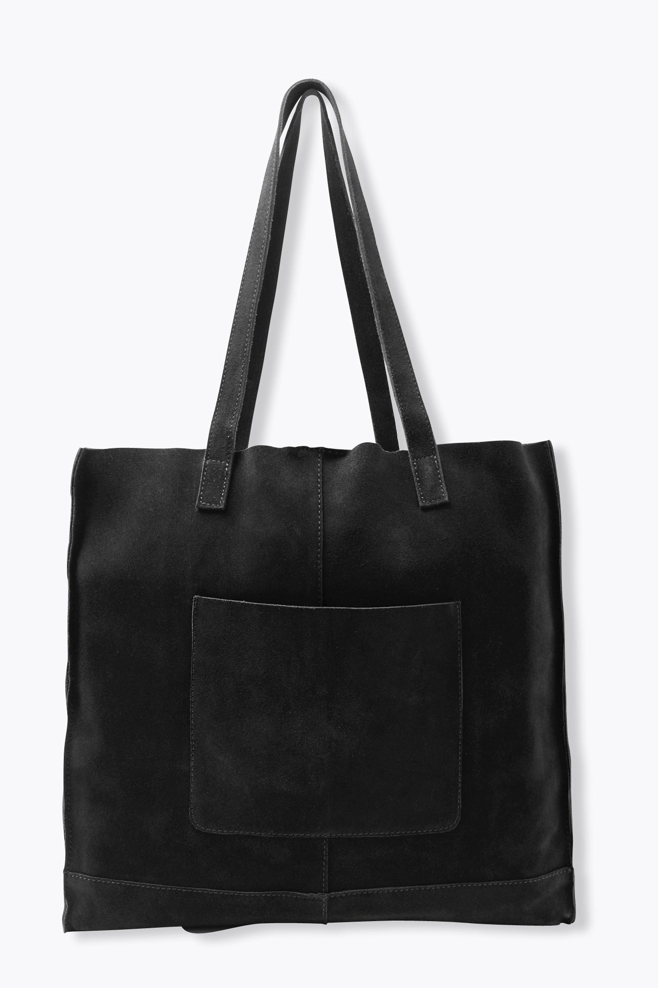 Suede leather tote bag