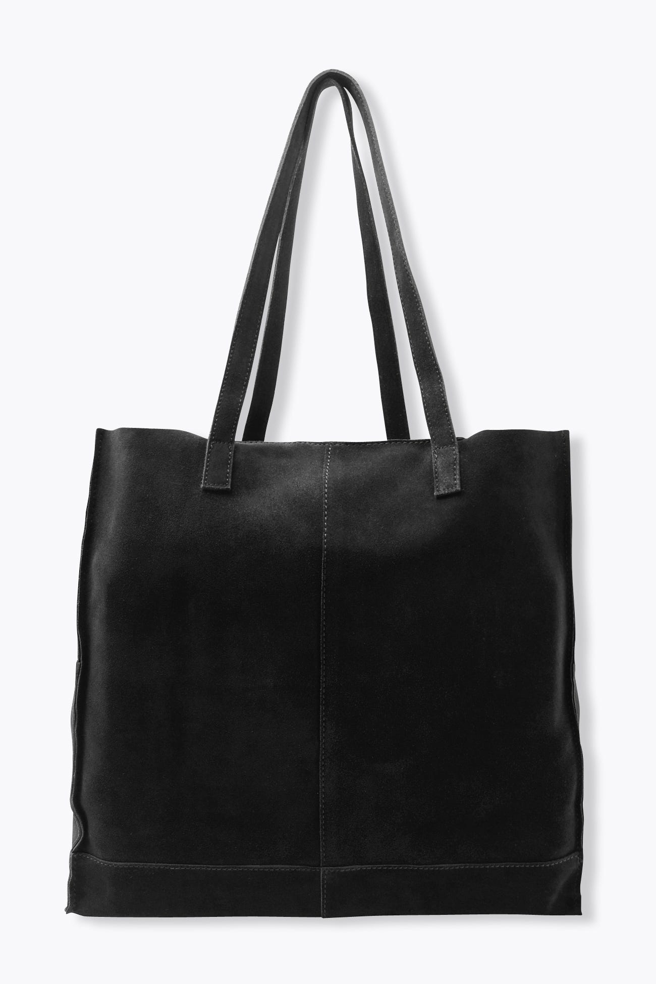 Suede leather tote bag