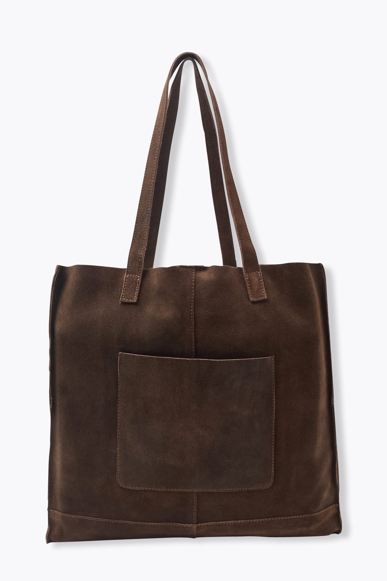 Suede leather tote bag