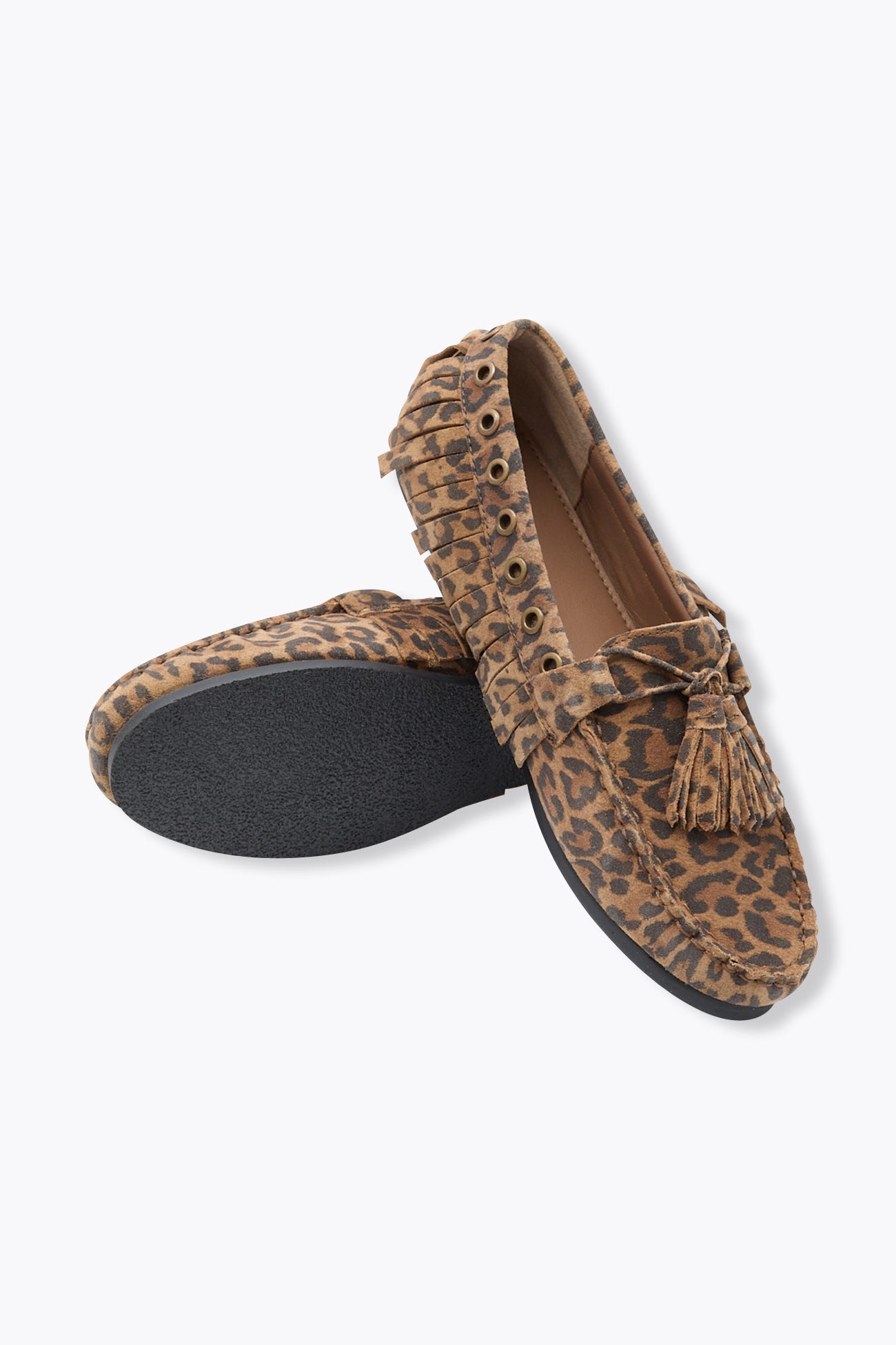 Mocassini in pelle leopardata