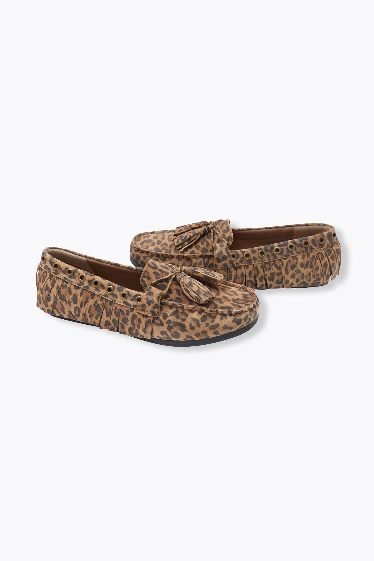 Mocassini in pelle leopardata
