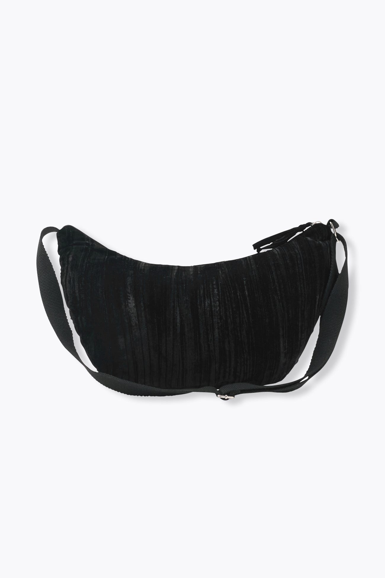 Borsa mezzaluna velluto perle