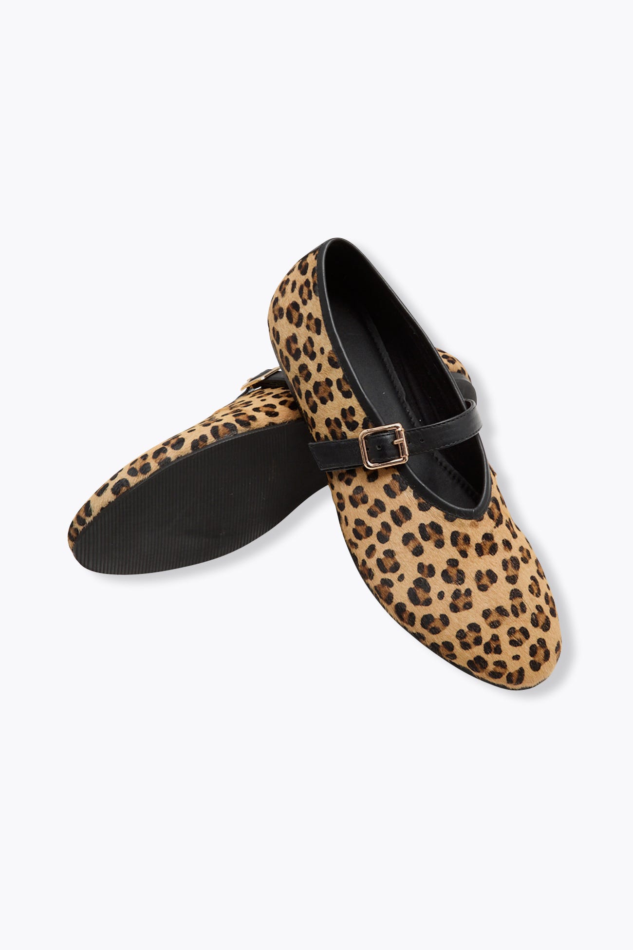Mary Jane leopard ballet shoes