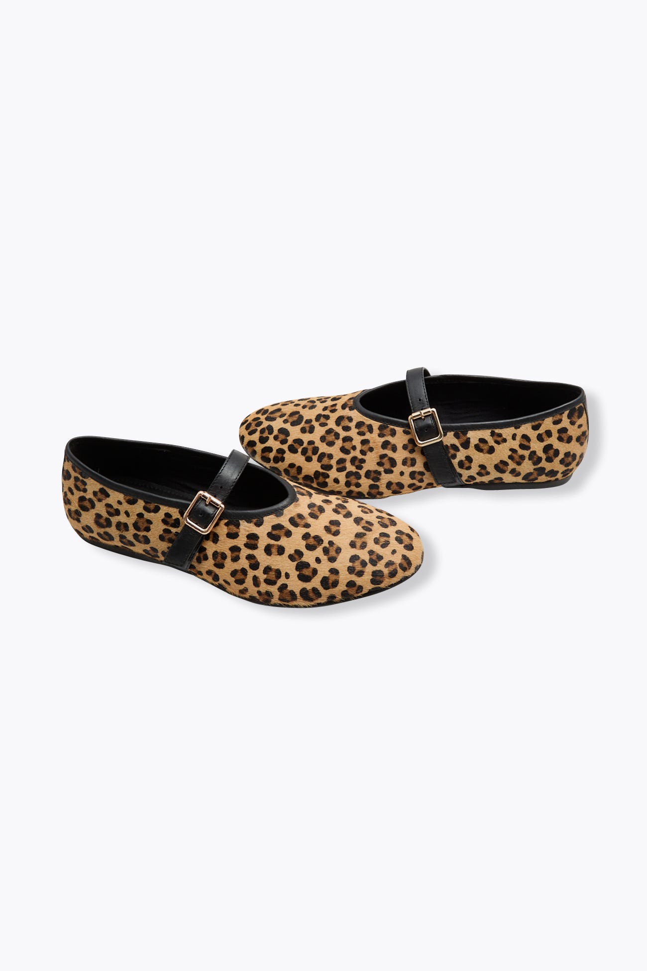 Mary Jane leopard ballet shoes
