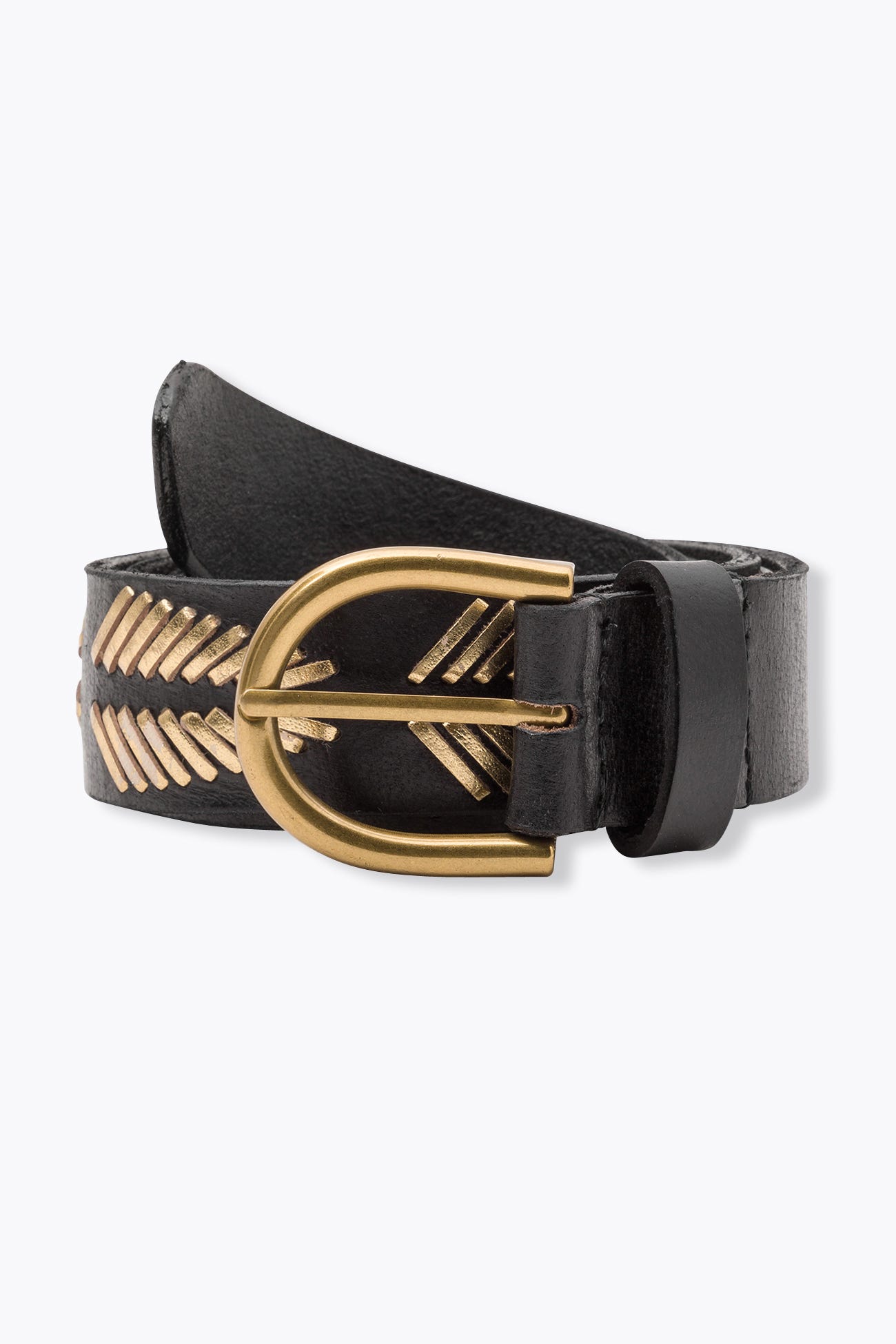 Leather embroidered belt