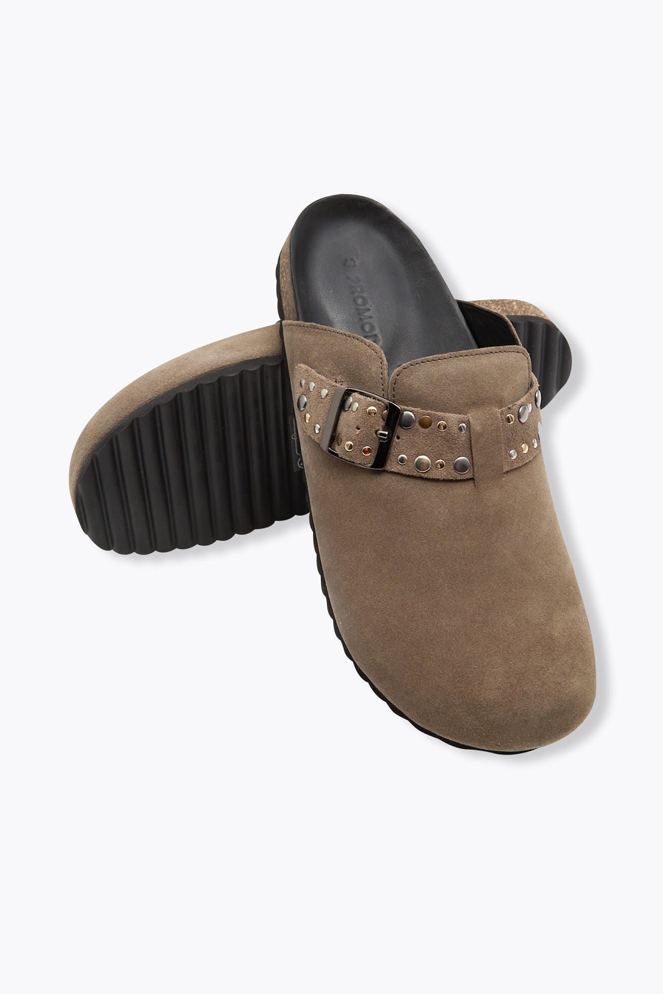 Sabots en cuir suédé Femme