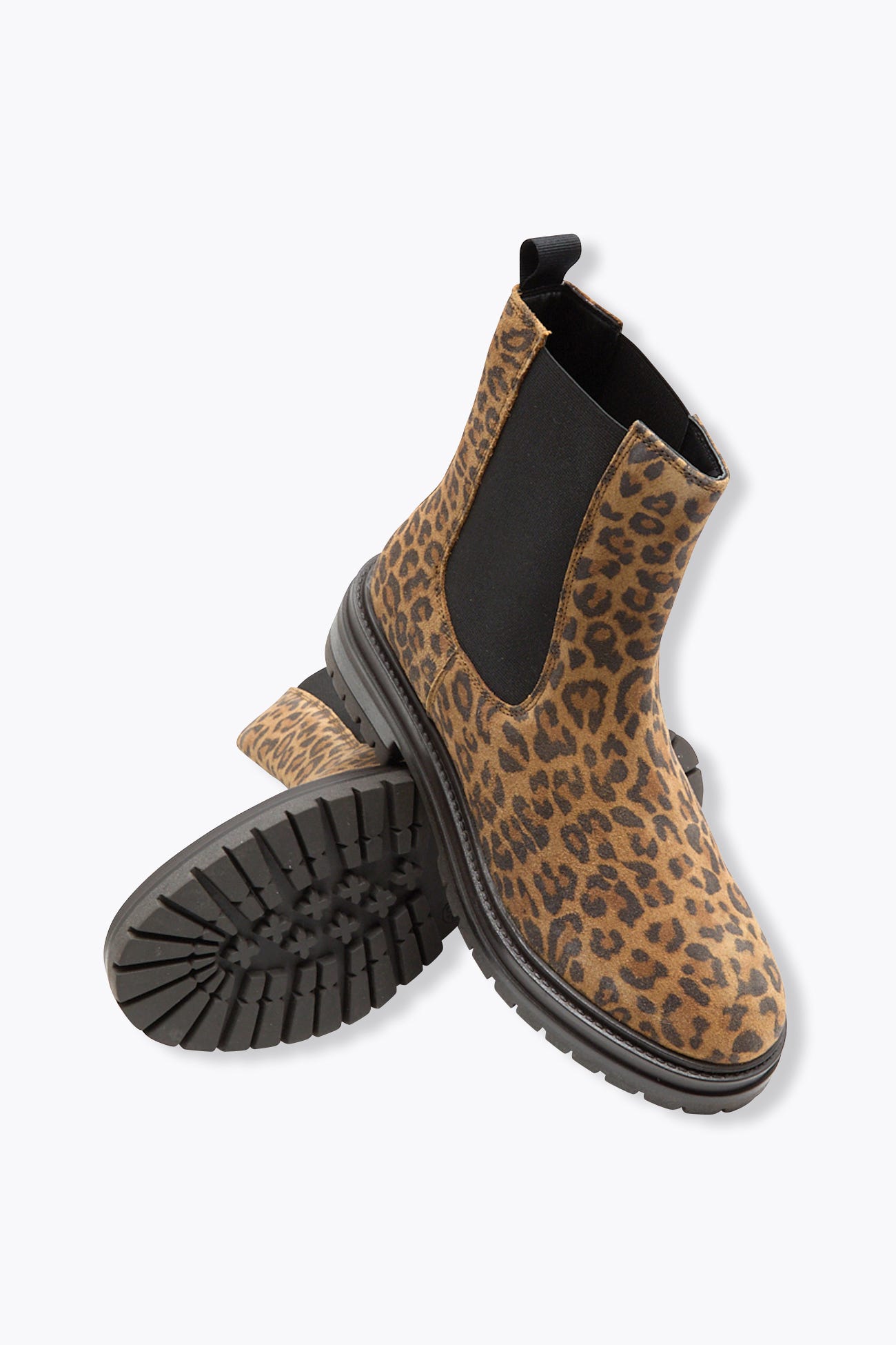 Botki typu chelsea w panterkę